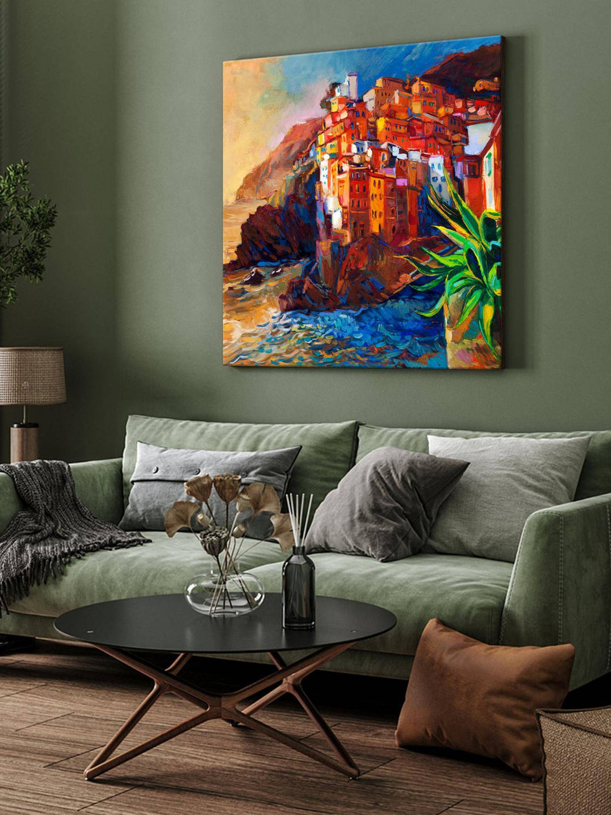 999Store Seaside Village Canvas-Wrapped Painting