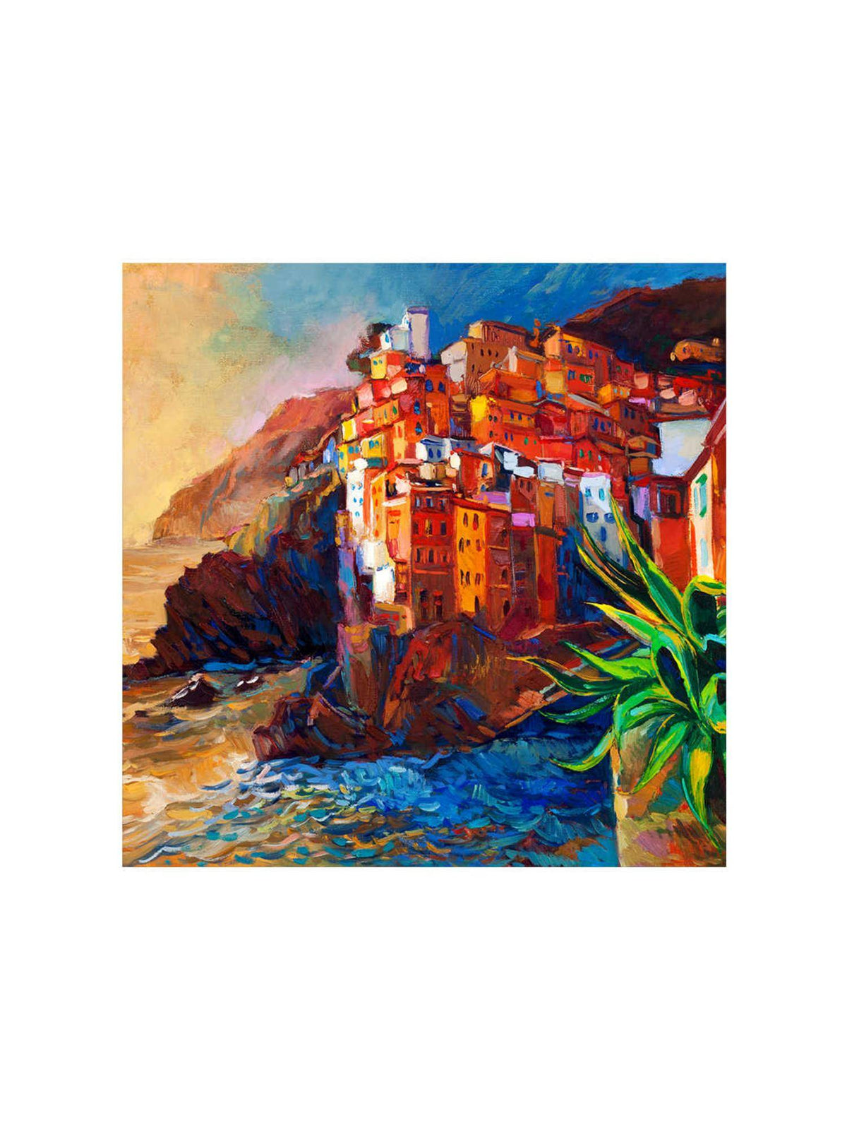 999Store Seaside Village Canvas-Wrapped Painting