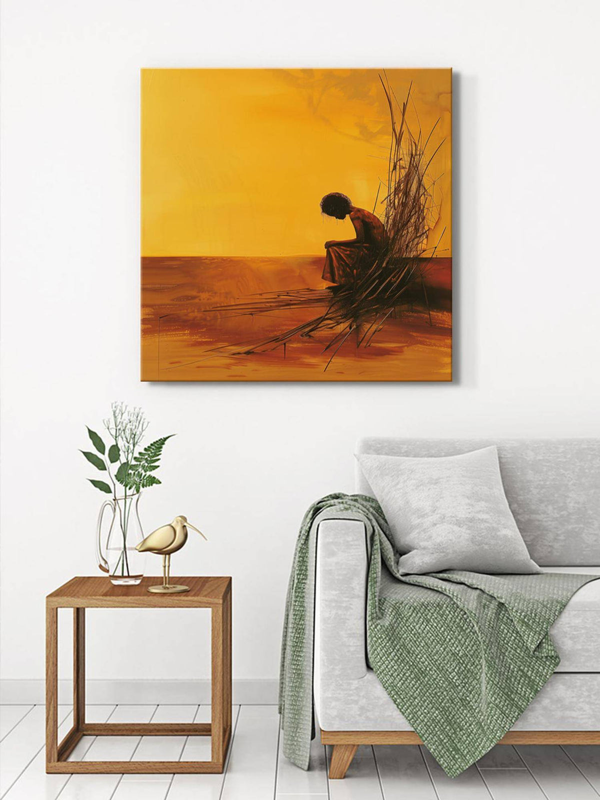 999Store Autumn Tree With Orange Leaves Canvas-Wrapped Painting · Free Size