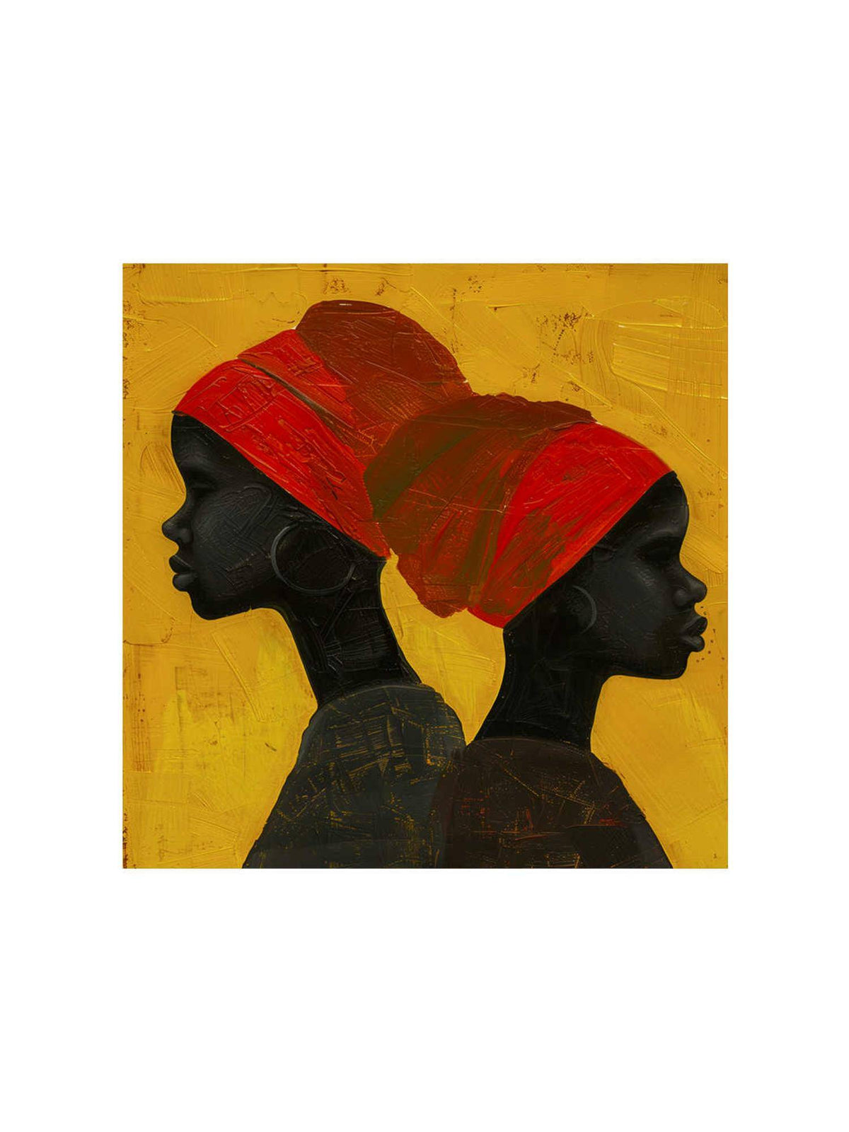999Store Modern African Silhouette Canvas-Wrapped Painting