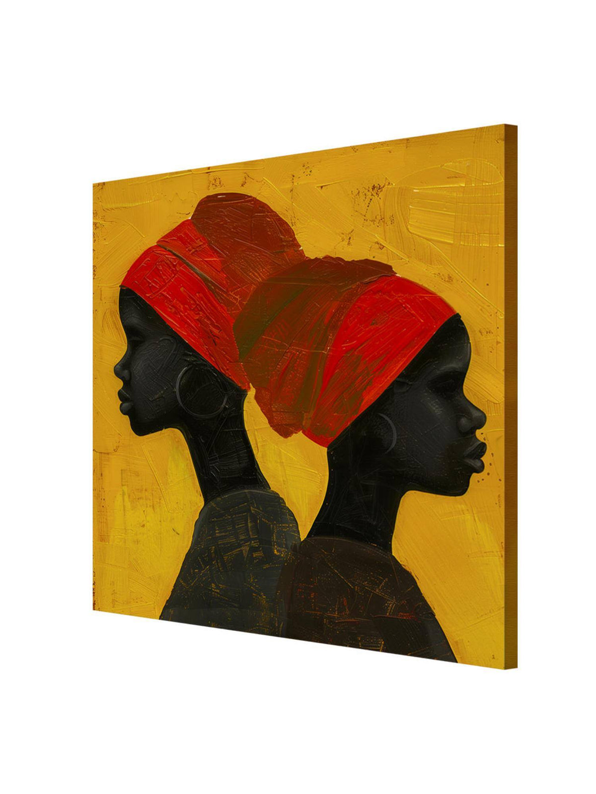 999Store Modern African Silhouette Canvas-Wrapped Painting
