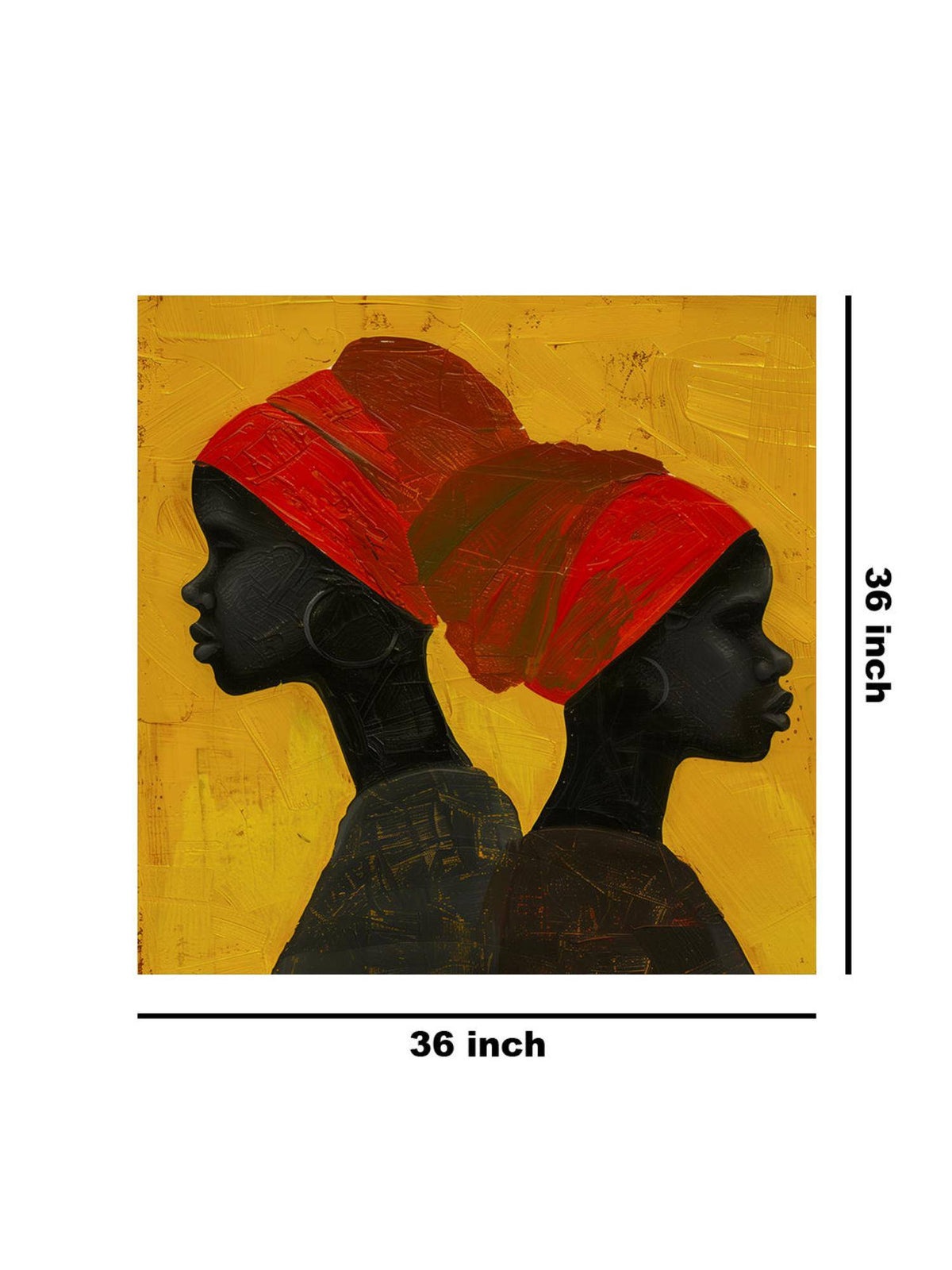999Store Modern African Silhouette Canvas-Wrapped Painting