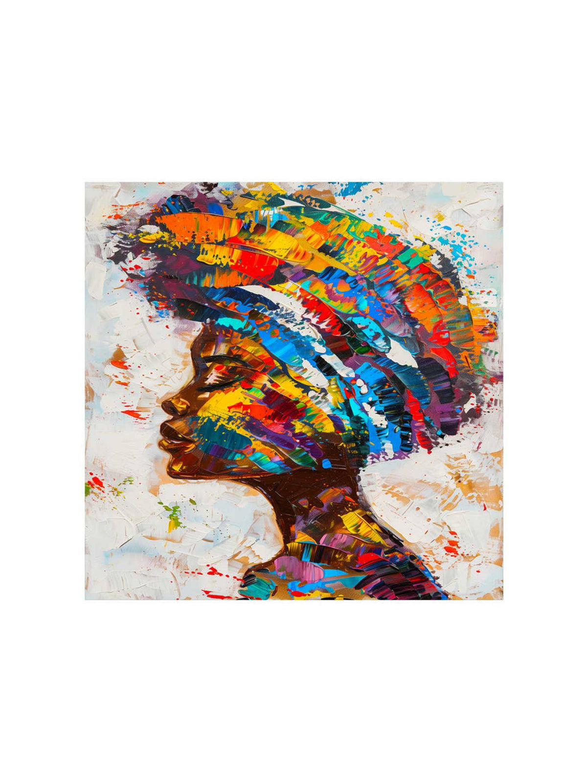 999Store Colourful Woman Profile Canvas-Wrapped Painting