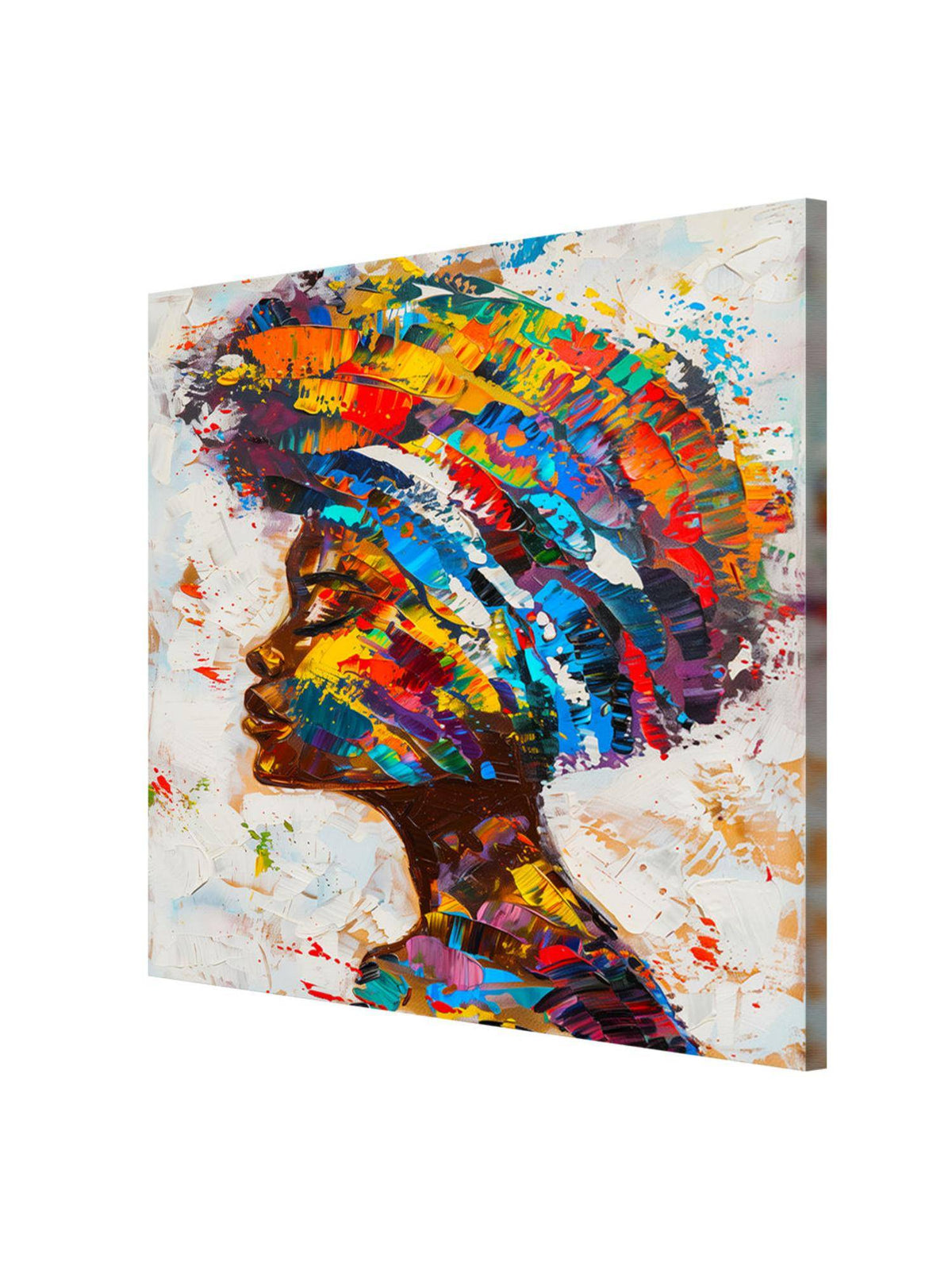 999Store Colourful Woman Profile Canvas-Wrapped Painting