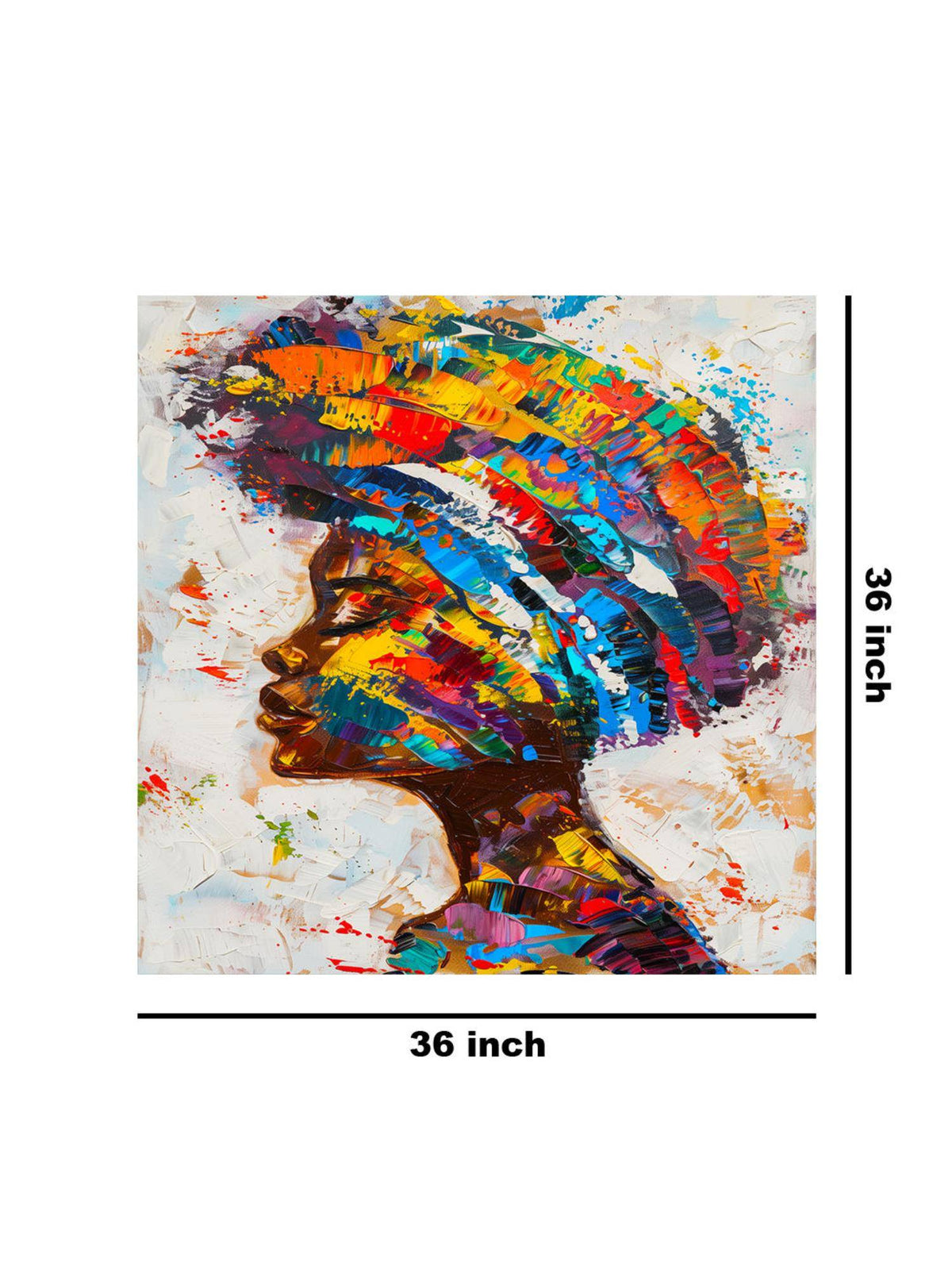 999Store Colourful Woman Profile Canvas-Wrapped Painting