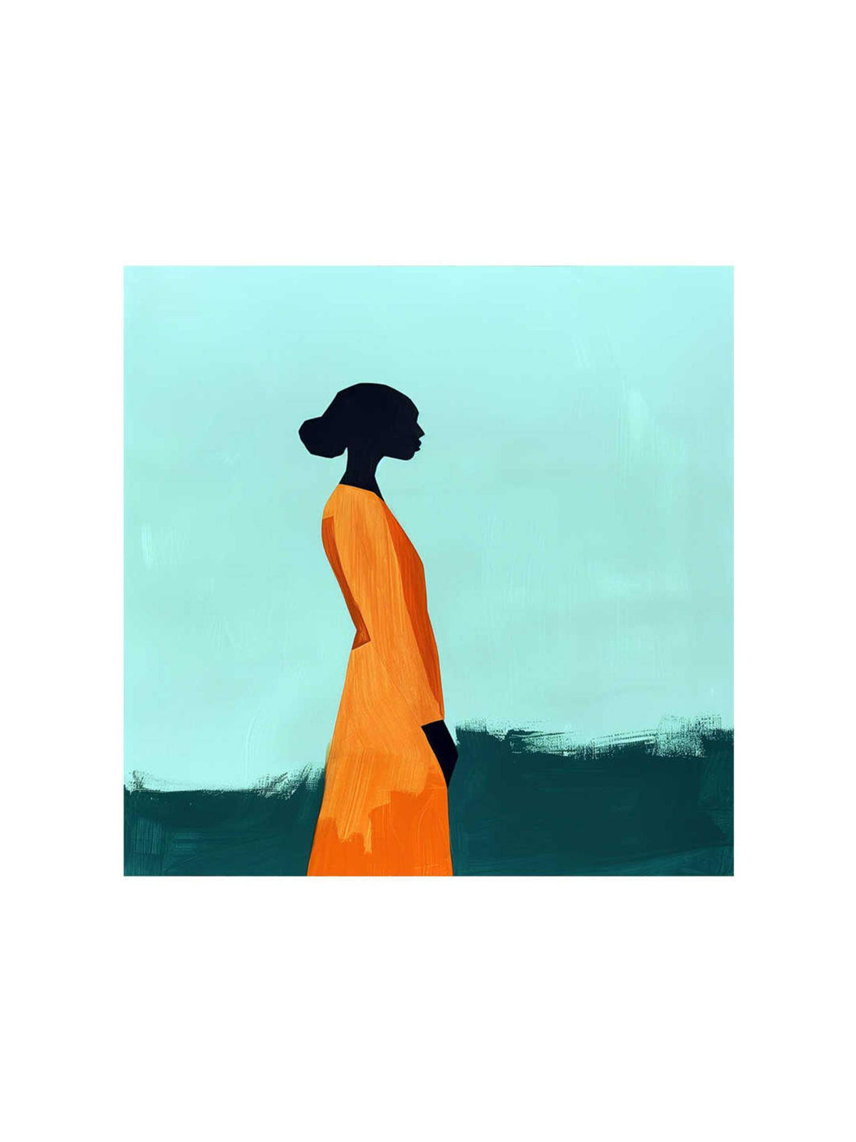 999Store Minimalist Silhouette Canvas-Wrapped Painting