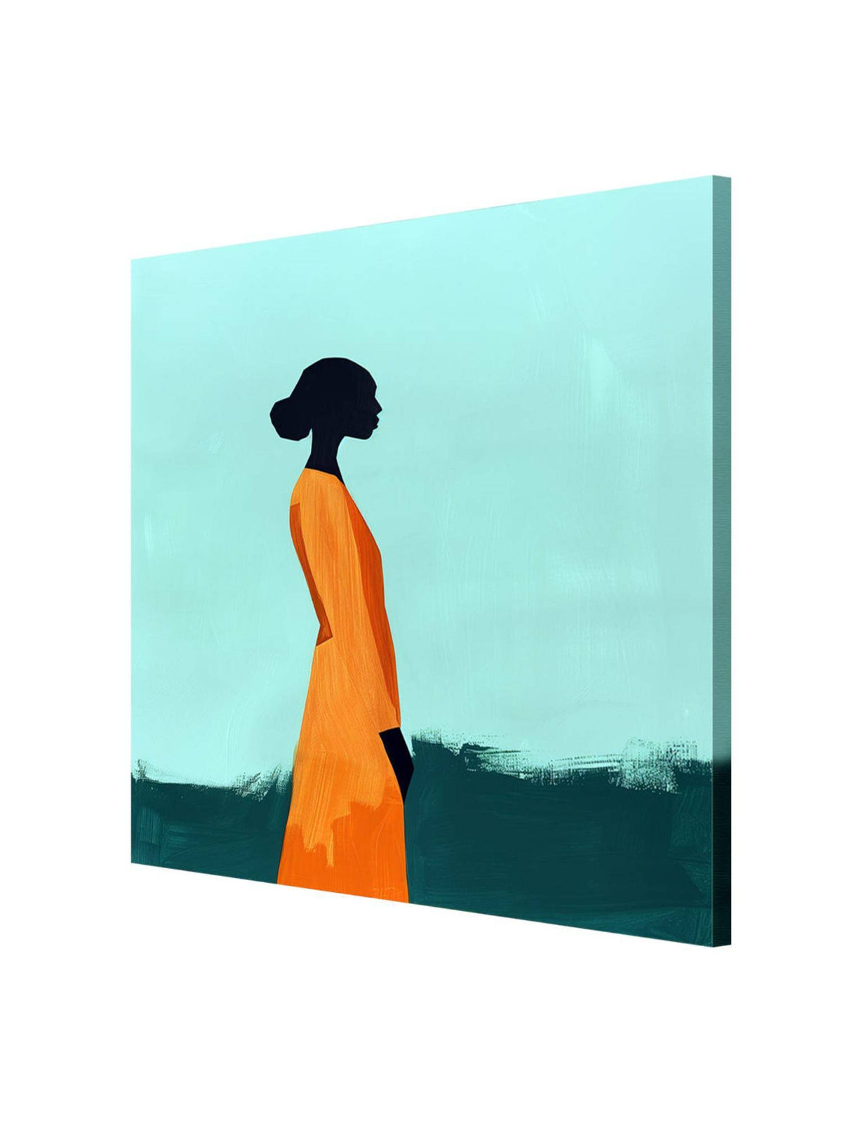 999Store Minimalist Silhouette Canvas-Wrapped Painting