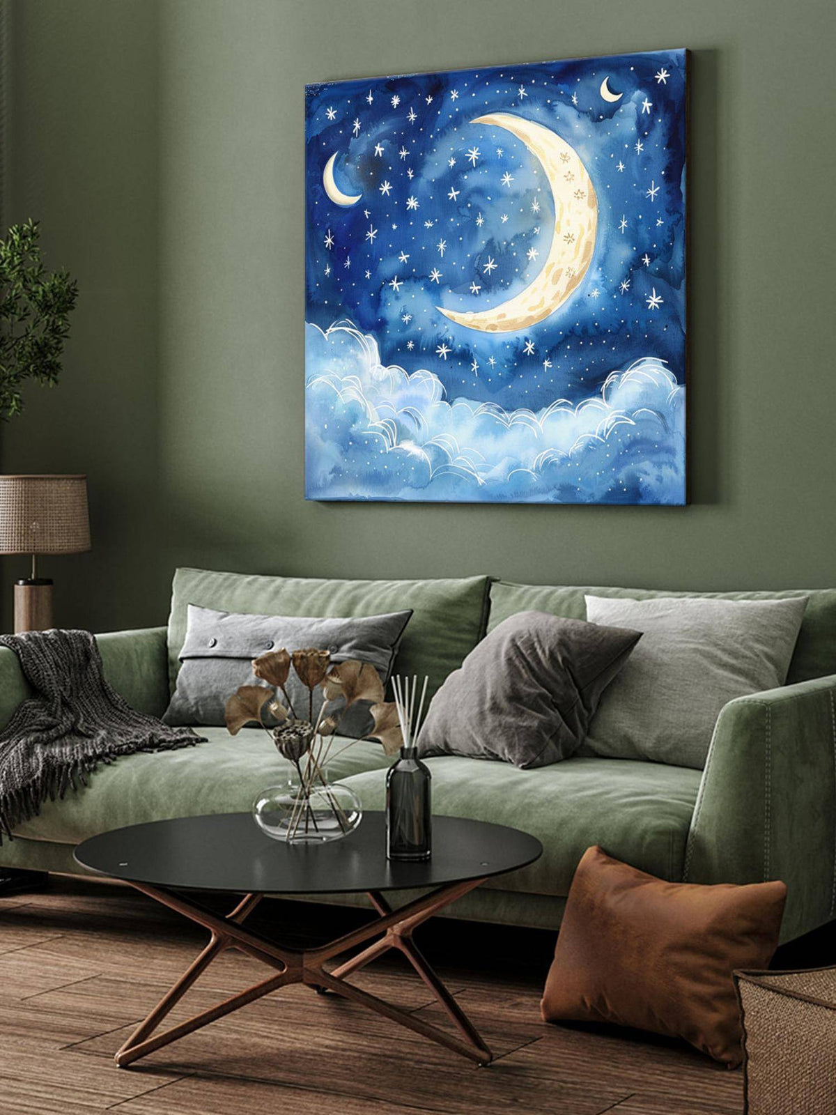 999Store Dreamy Night Sky Canvas-Wrapped Painting