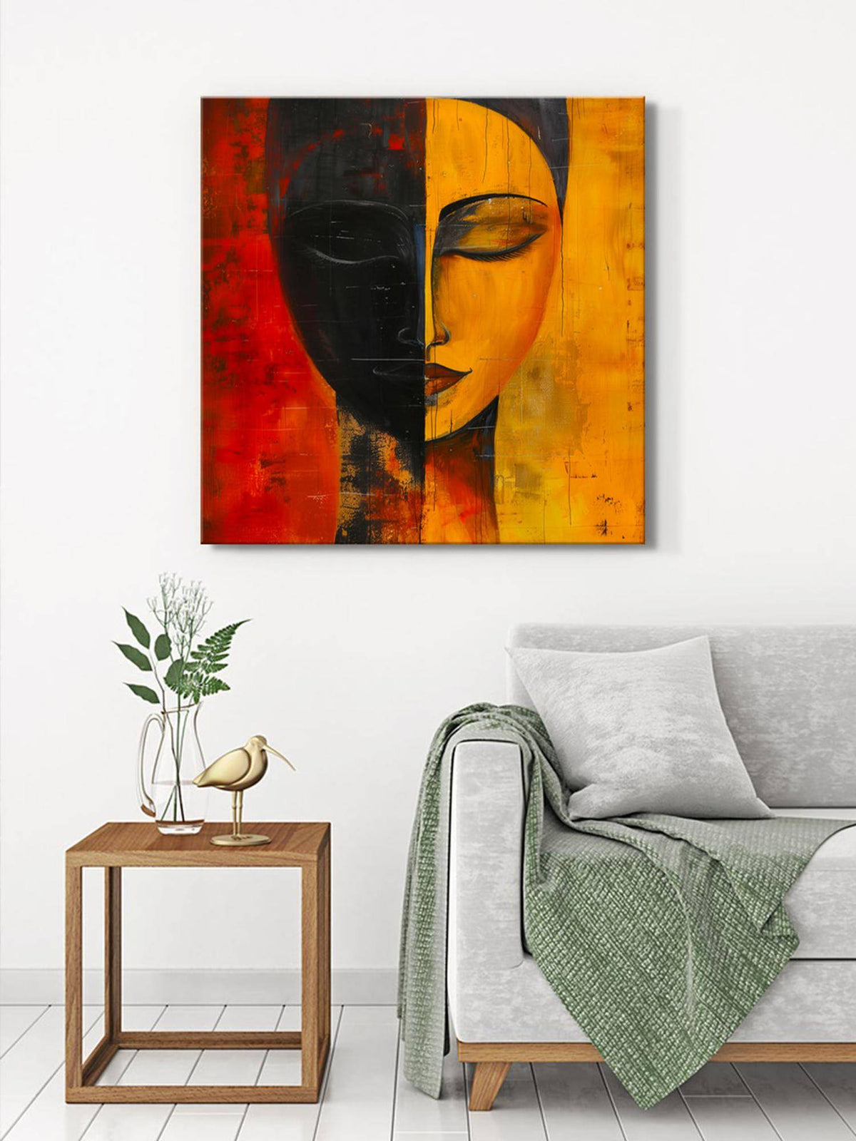 999Store Canvas-Wrapped Tranquil Buddha Face Painting