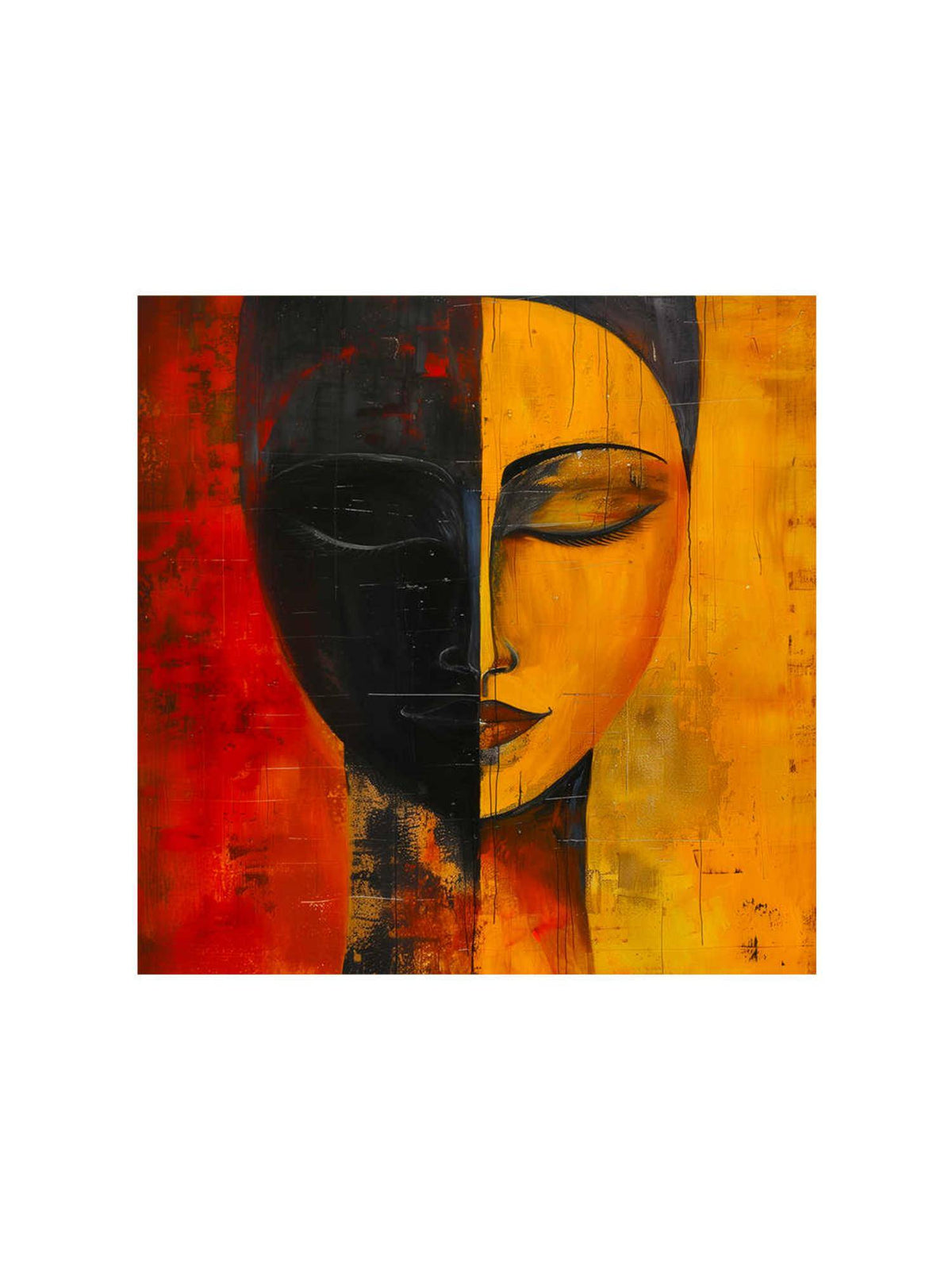 999Store Canvas-Wrapped Tranquil Buddha Face Painting