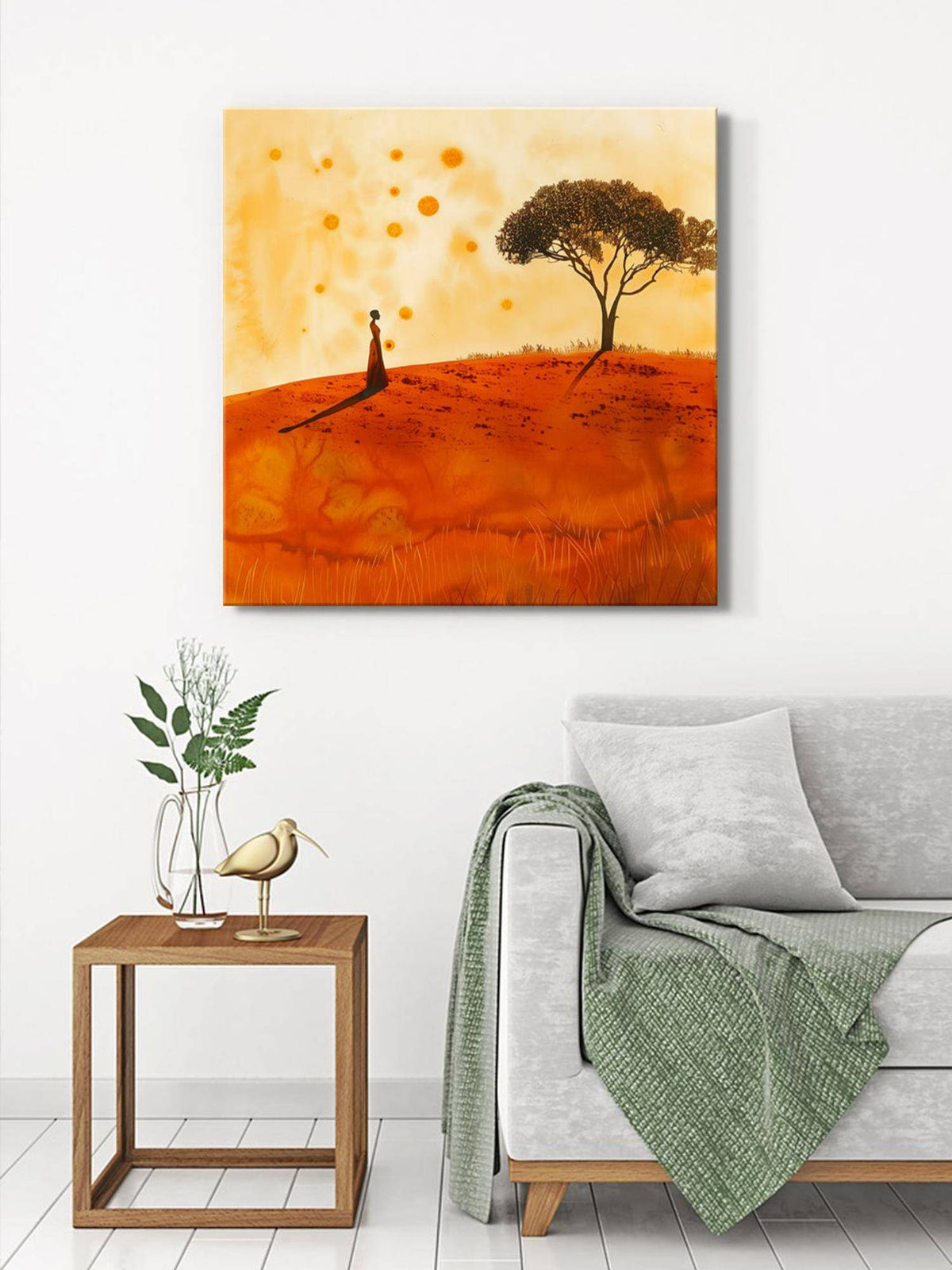 999Store Canvas-Wrapped Woman Under Tree In Sunlight Painting