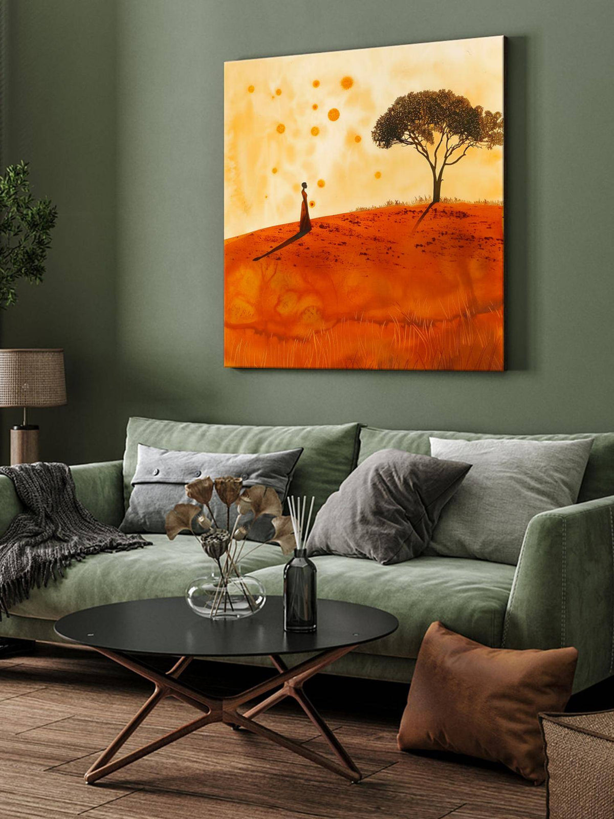999Store Canvas-Wrapped Woman Under Tree In Sunlight Painting