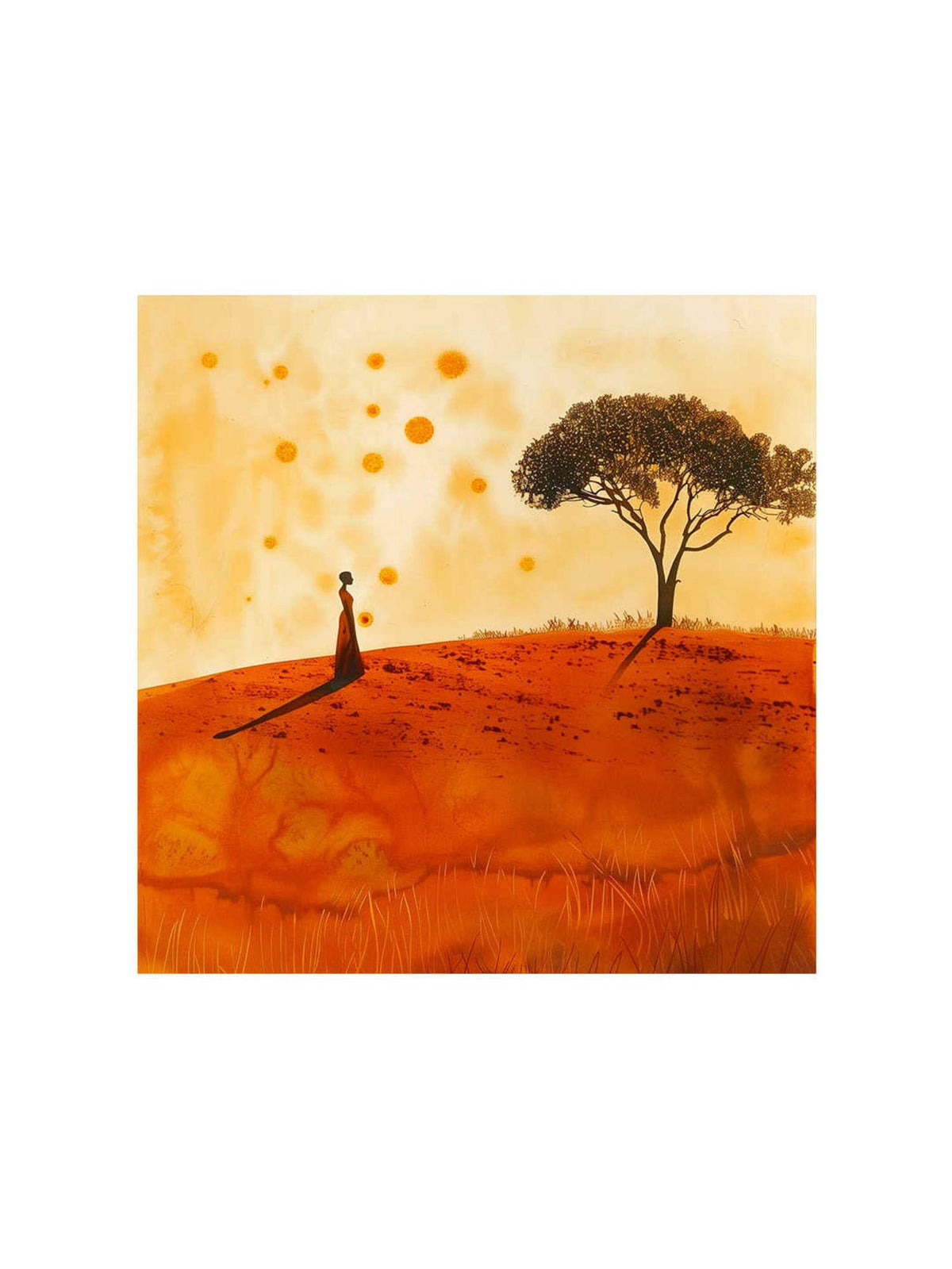 999Store Canvas-Wrapped Woman Under Tree In Sunlight Painting