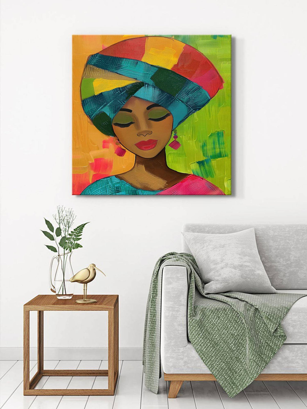 999Store Colourful Portrait Canvas-Wrapped Painting