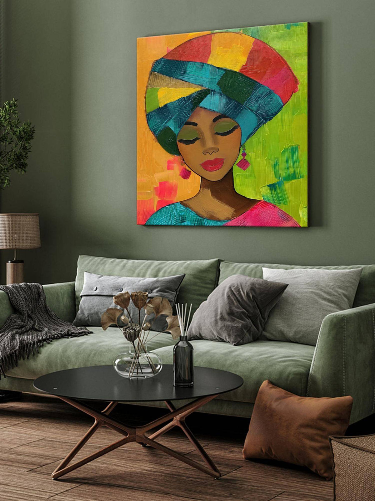 999Store Colourful Portrait Canvas-Wrapped Painting
