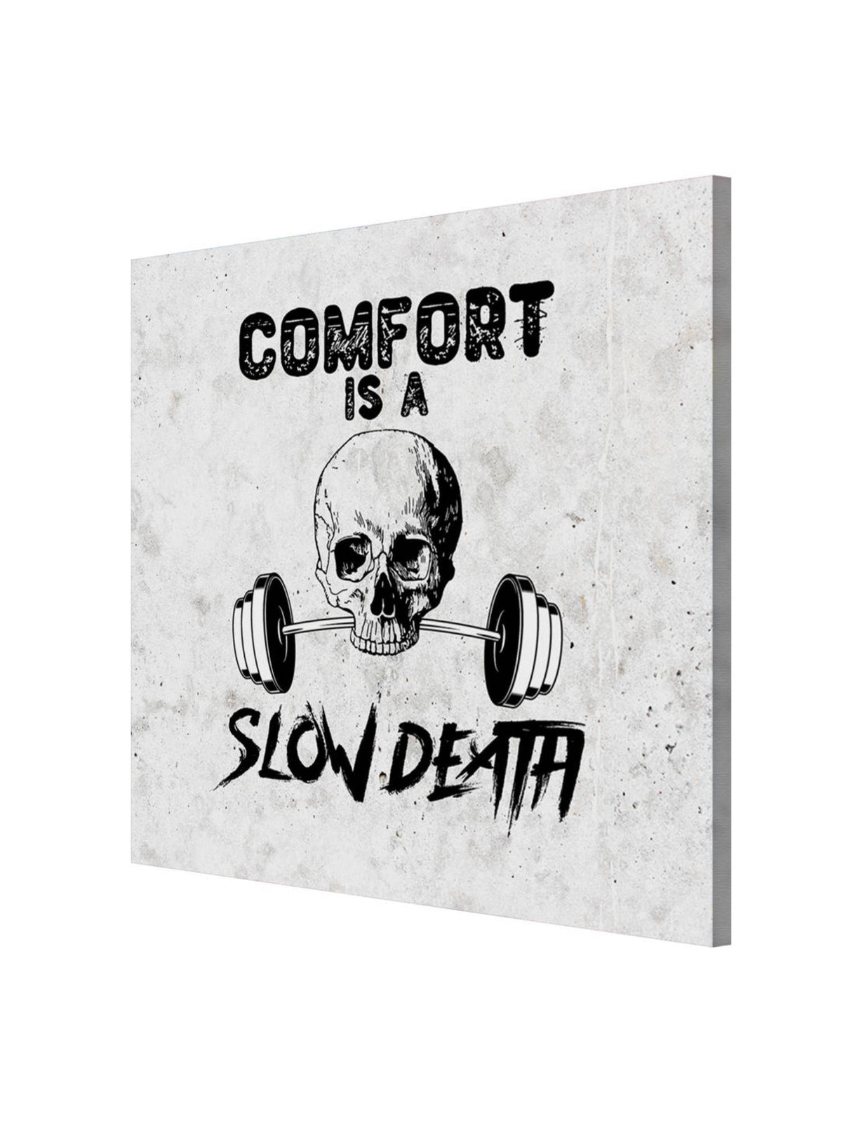 999Store Motivational Skull Fitness Canvas-Wrapped Painting