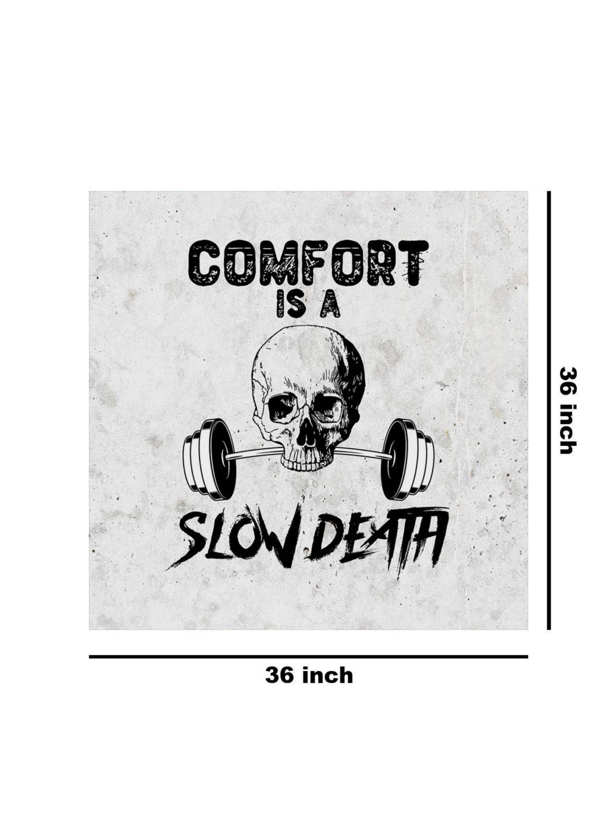 999Store Motivational Skull Fitness Canvas-Wrapped Painting