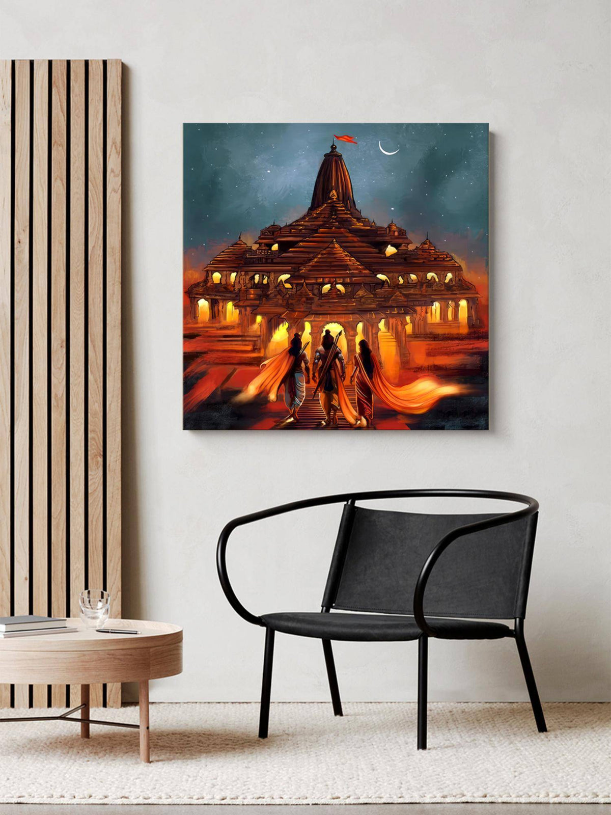 999Store Mystic Temple At Night Canvas-Wrapped Painting Spiritual Landscape Art
