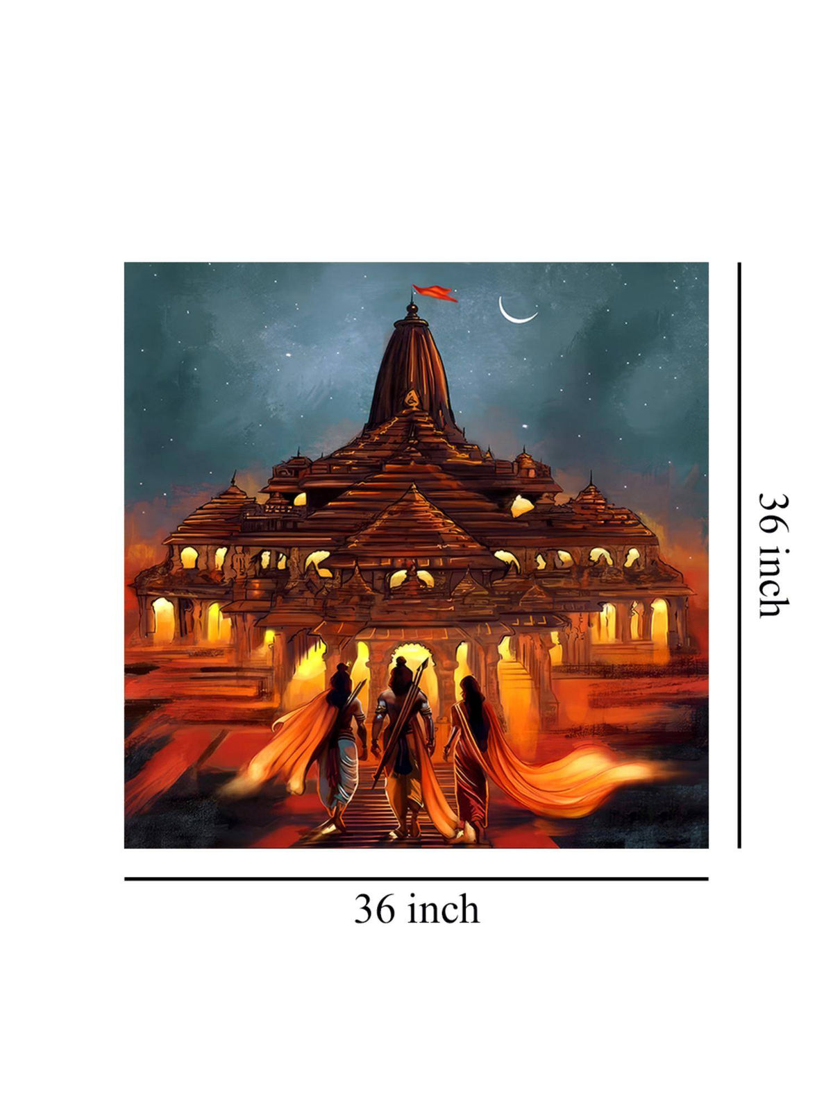 999Store Mystic Temple At Night Canvas-Wrapped Painting Spiritual Landscape Art