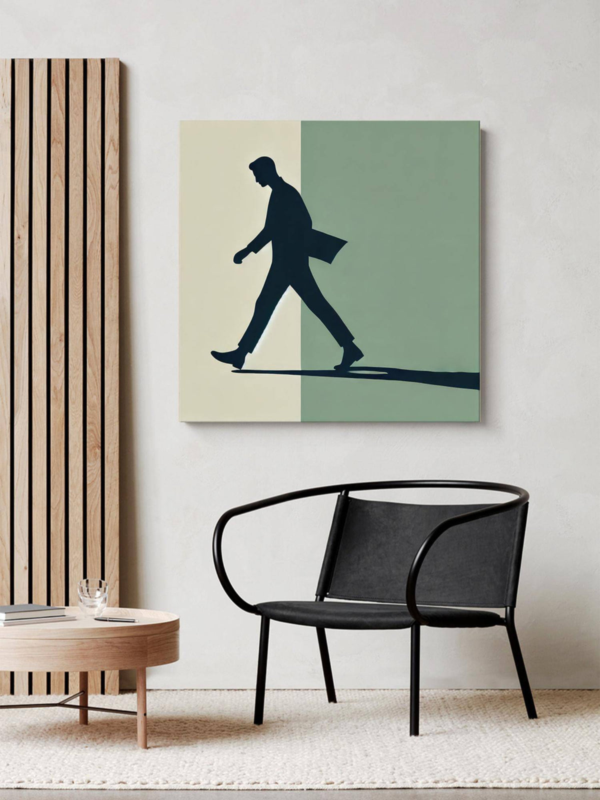 999Store Walking Silhouette Canvas-Wrapped Painting Contemporary Art