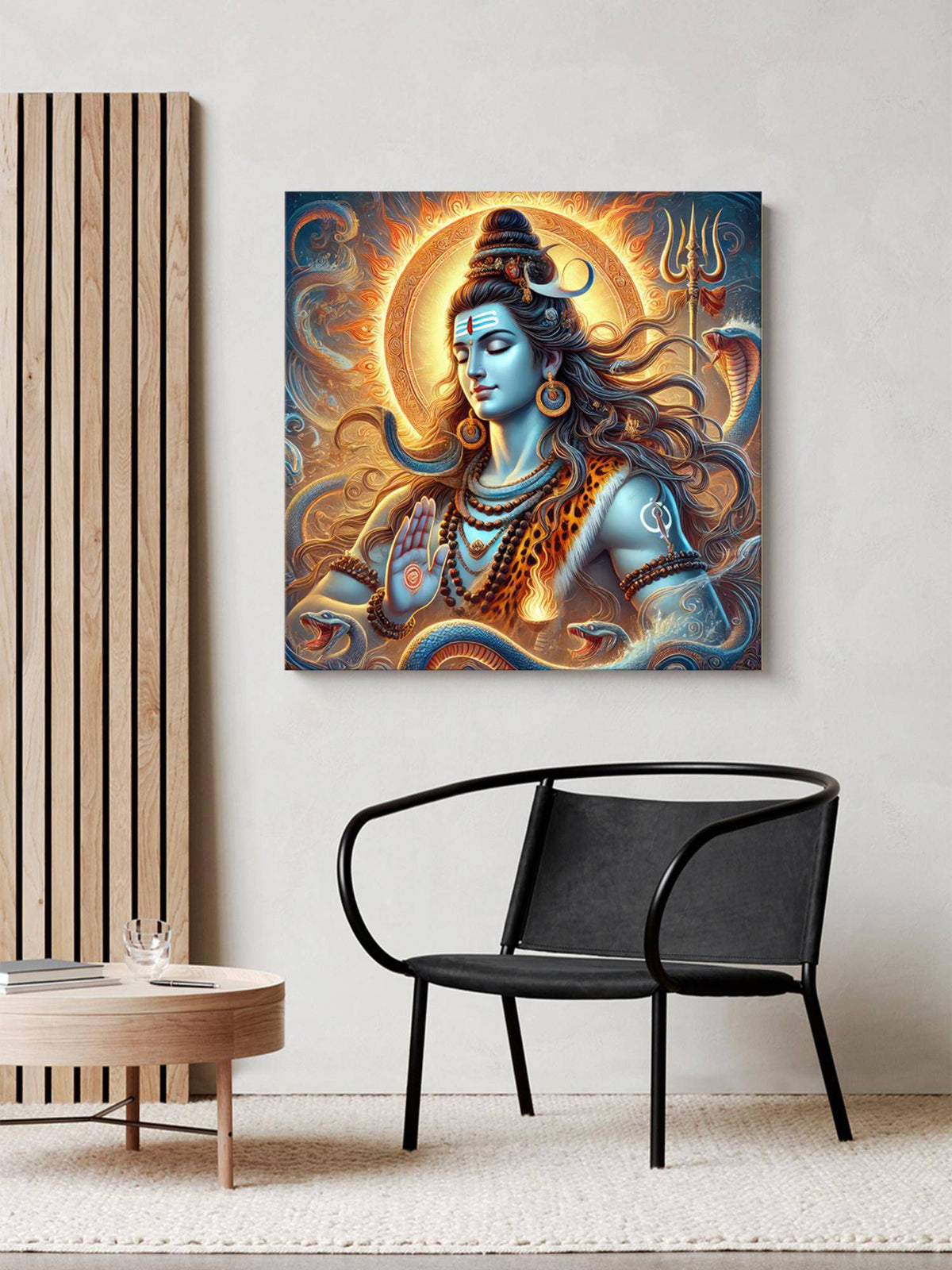 999Store Canvas Wrapped Painting Of Lord Shiva In Meditation - Mystical Art Or Yoga Spaces