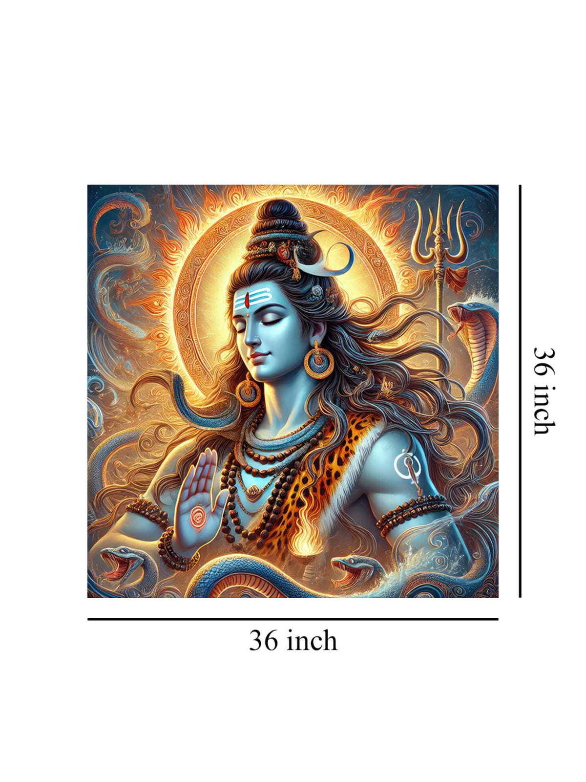 999Store Canvas Wrapped Painting Of Lord Shiva In Meditation - Mystical Art Or Yoga Spaces