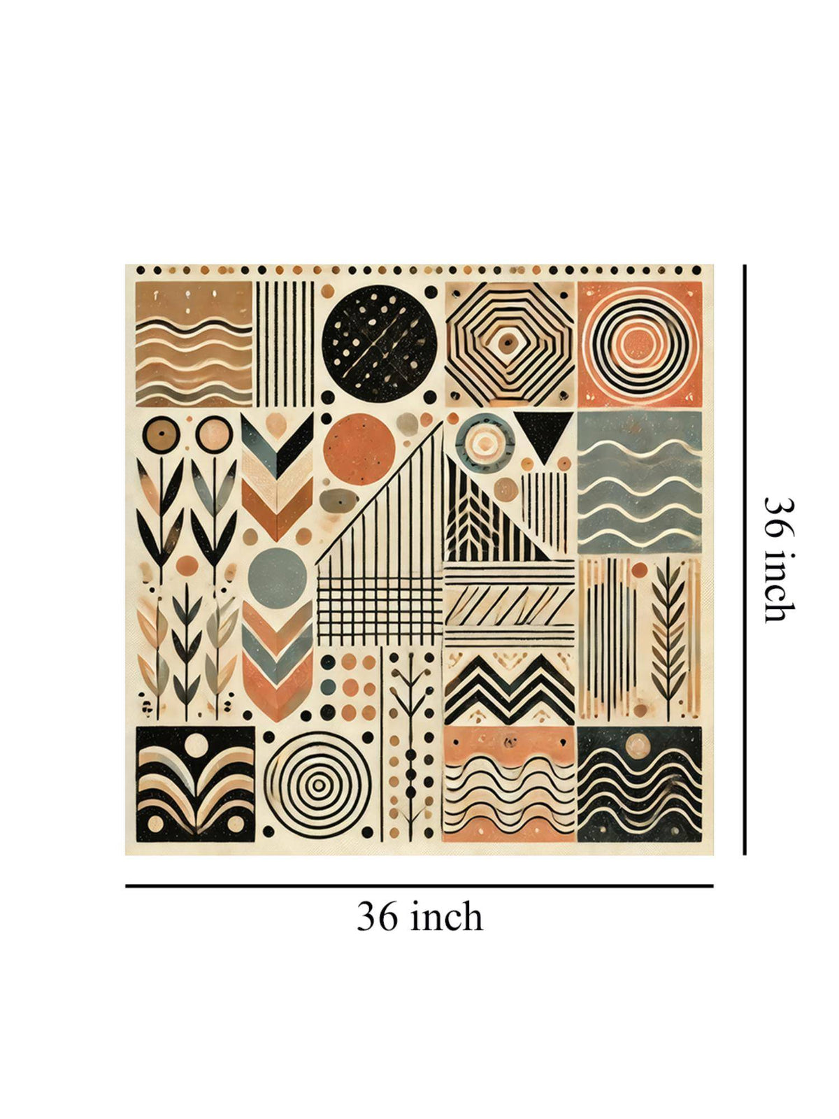 999Store Tribal Patterns Geometric Canvas-Wrapped Painting - Ethnic Wall Decoration