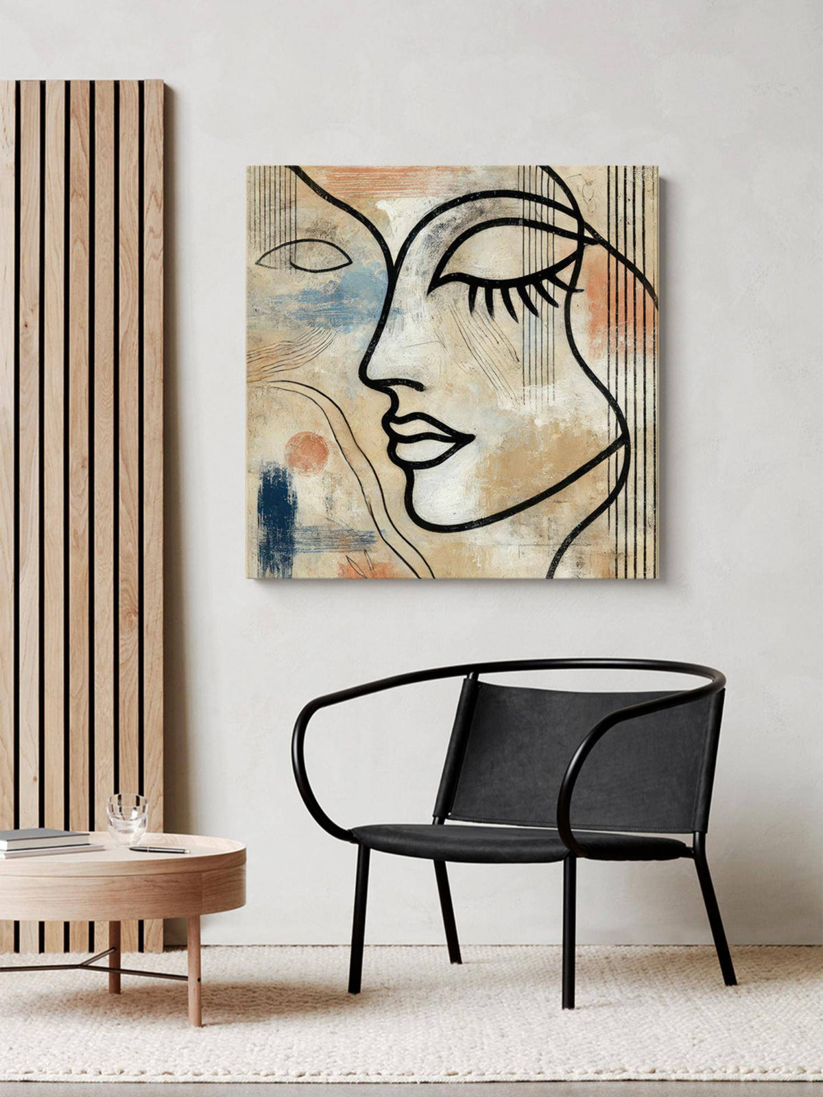 999Store Abstract Female Face Canvas Painting - Modern Wall Art For Bedroom, Living Room Decor