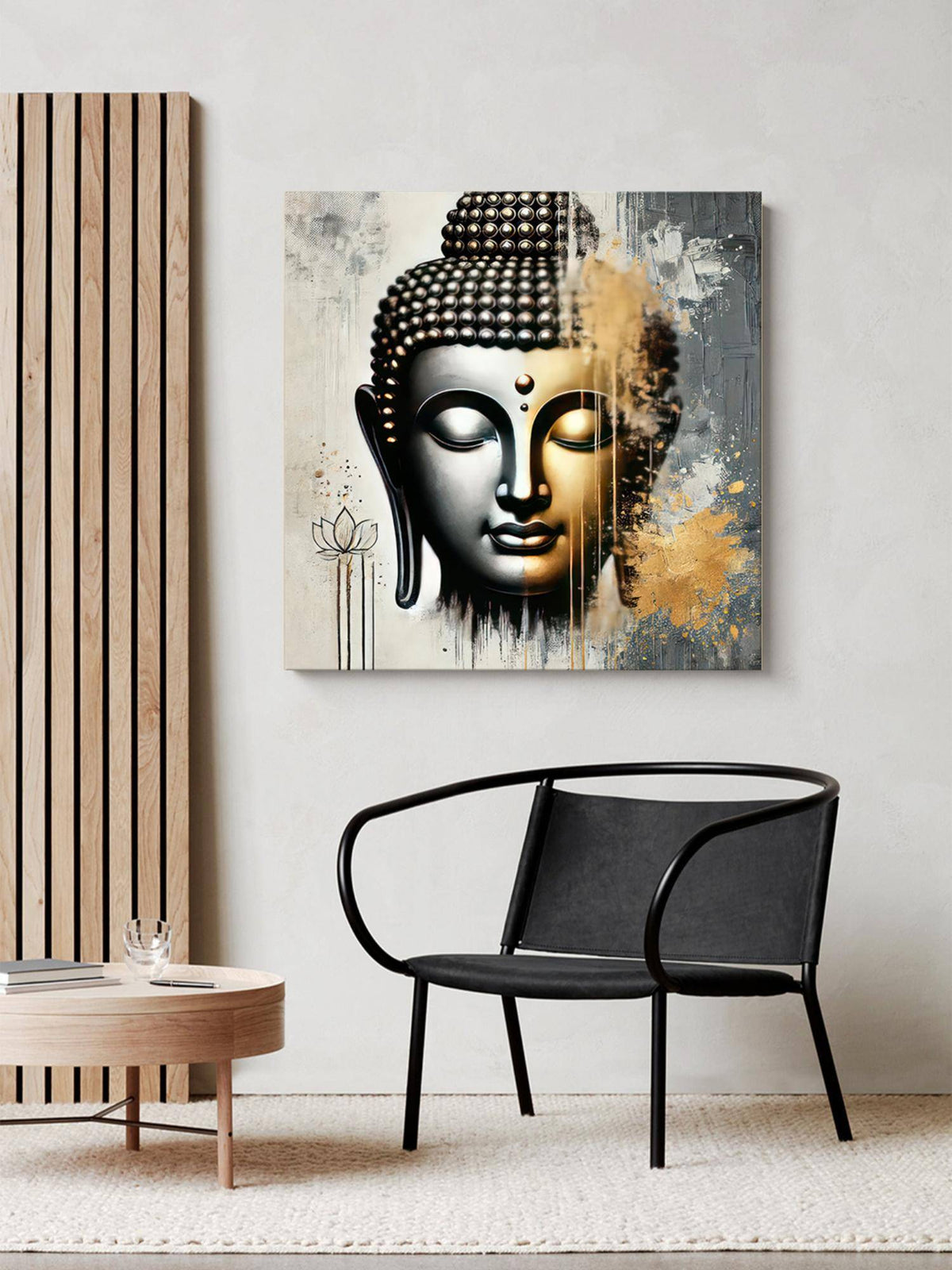 999Store Canvas Wrapped Painting Of Buddha In Modern Art Style - Zen Decor For Peaceful Homes