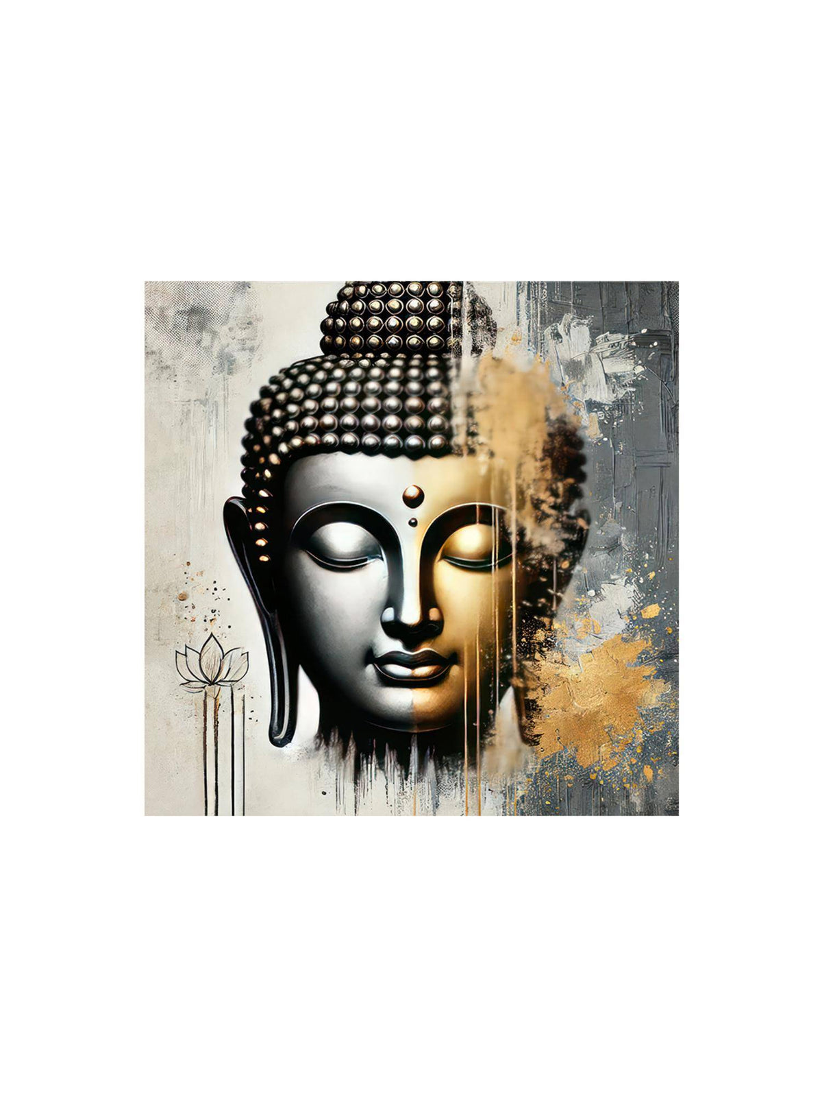 999Store Canvas Wrapped Painting Of Buddha In Modern Art Style - Zen Decor For Peaceful Homes