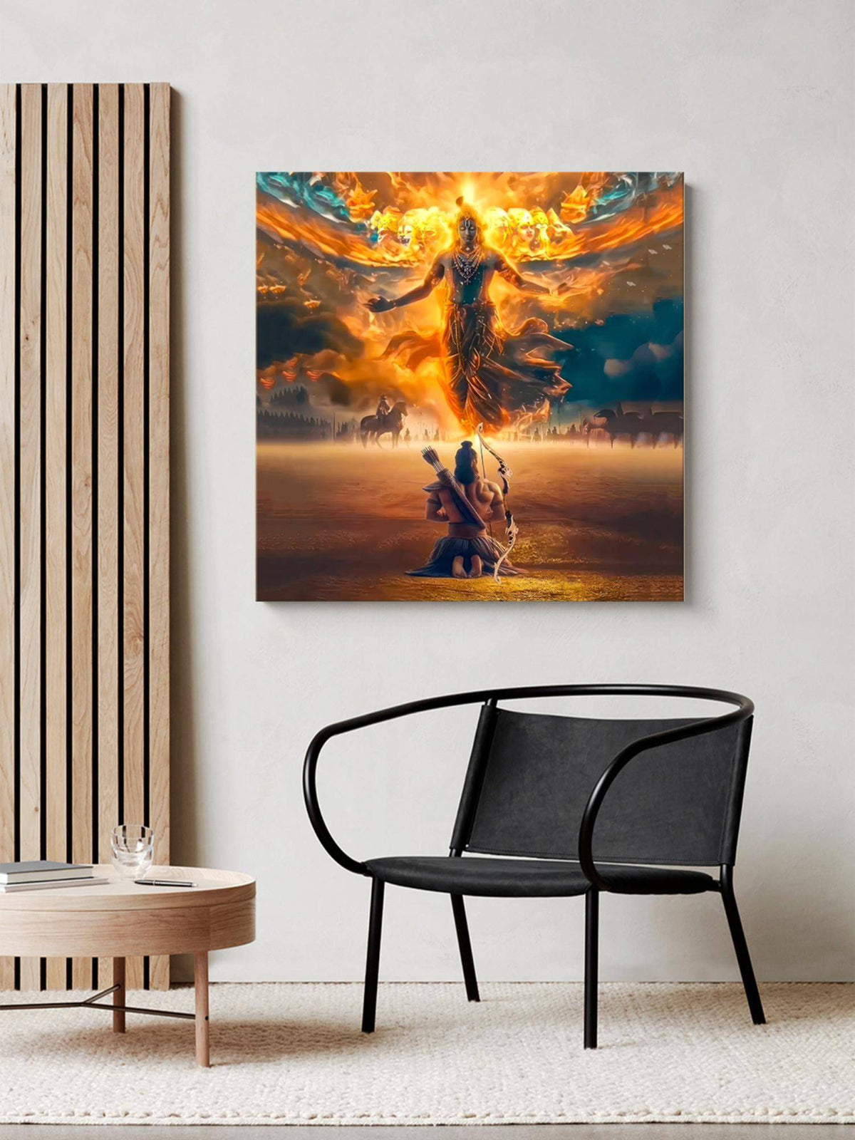 999Store Canvas Wrapped Painting Of Krishna In Divine Form - Inspirational Spiritual Wall Art