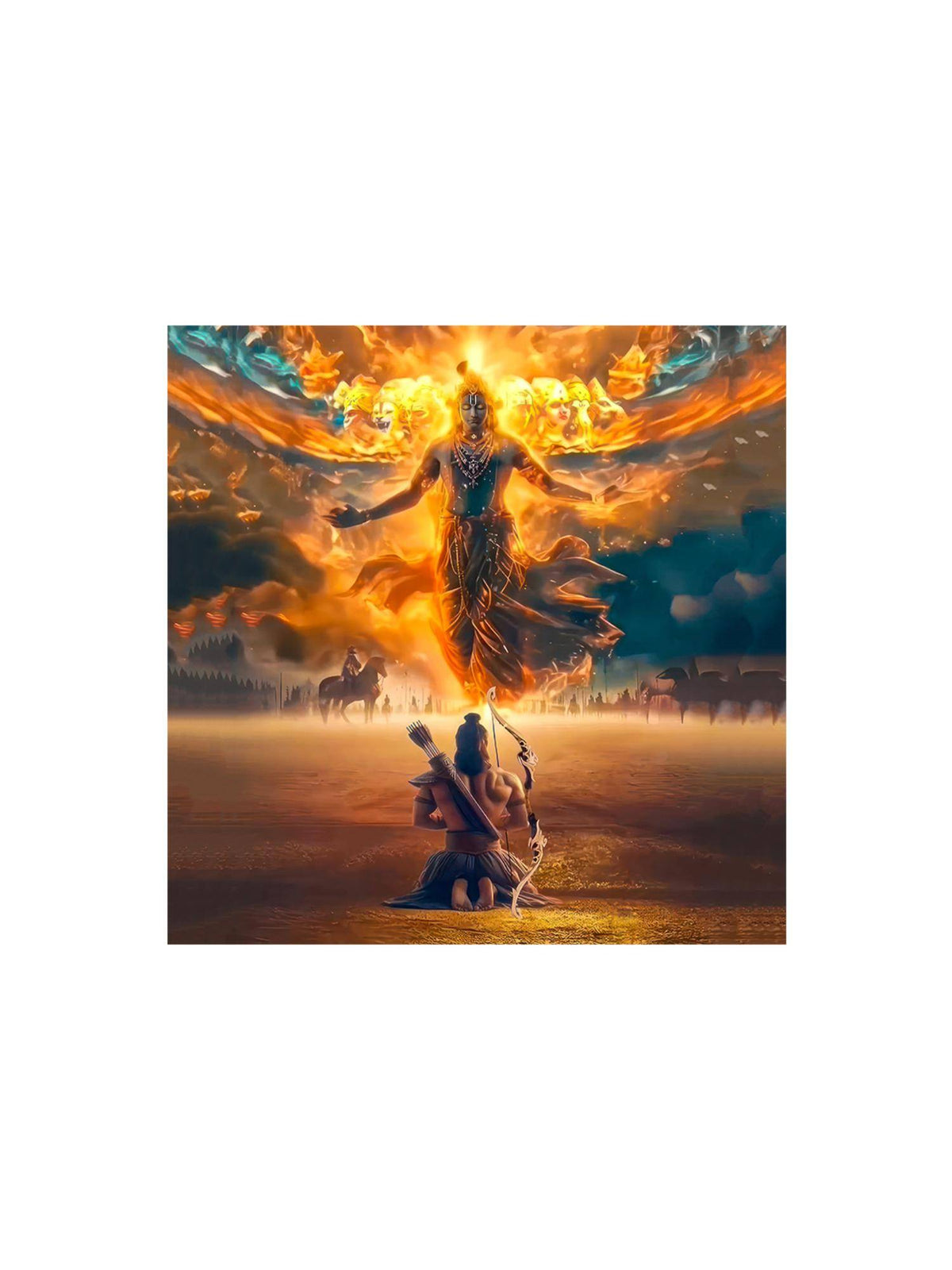 999Store Canvas Wrapped Painting Of Krishna In Divine Form - Inspirational Spiritual Wall Art