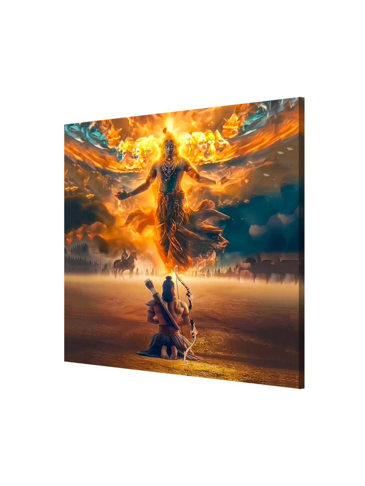 999Store Canvas Wrapped Painting Of Krishna In Divine Form - Inspirational Spiritual Wall Art
