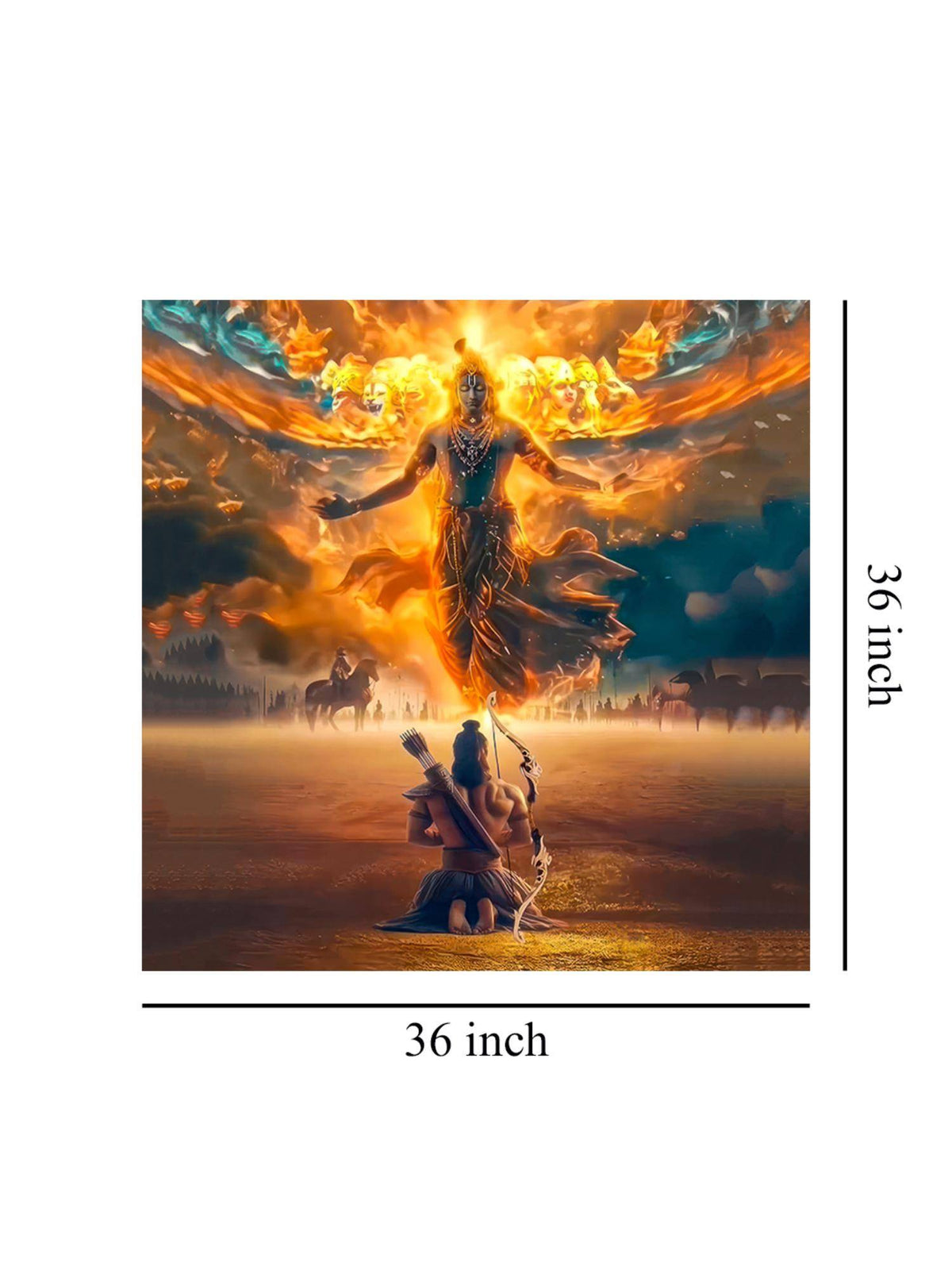 999Store Canvas Wrapped Painting Of Krishna In Divine Form - Inspirational Spiritual Wall Art
