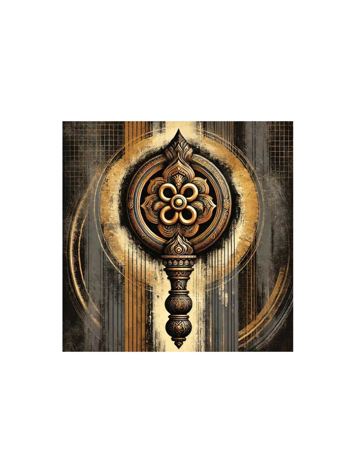 999Store Canvas Wrapped Painting Of Ornamental Mandala - Spiritual Art For Yoga Studios · Free Size