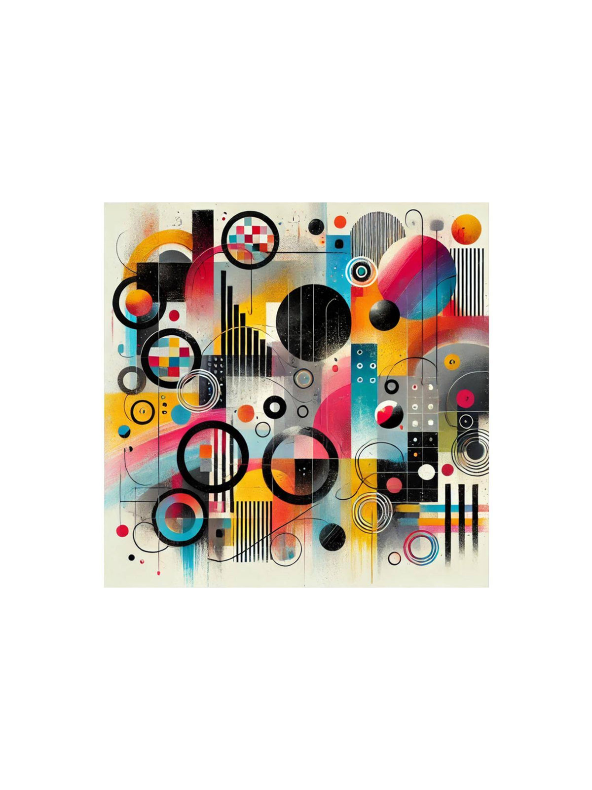 999Store Canvas Wrapped Geometric Abstract Painting - Vibrant Art For Creative Spaces