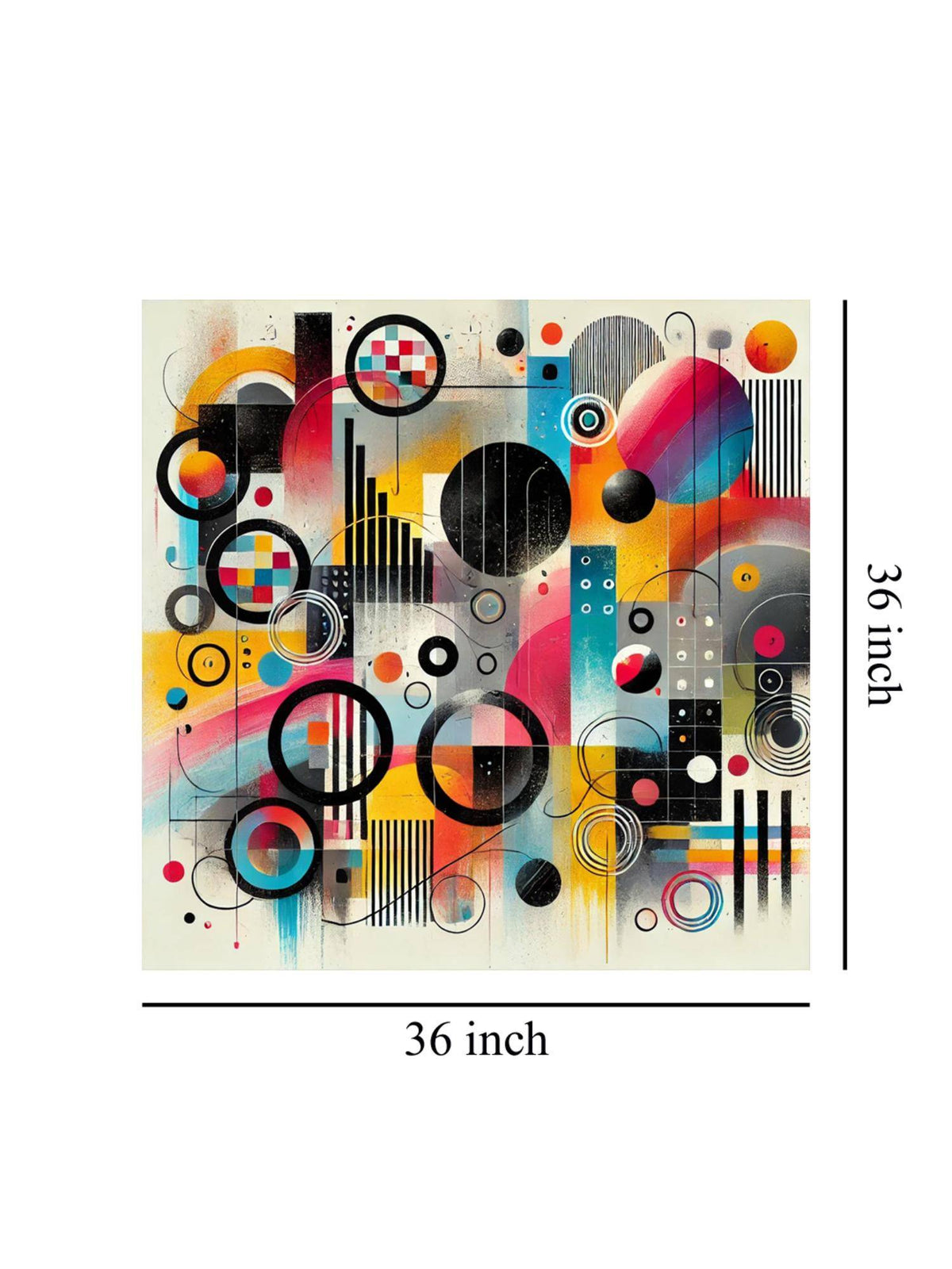 999Store Canvas Wrapped Geometric Abstract Painting - Vibrant Art For Creative Spaces