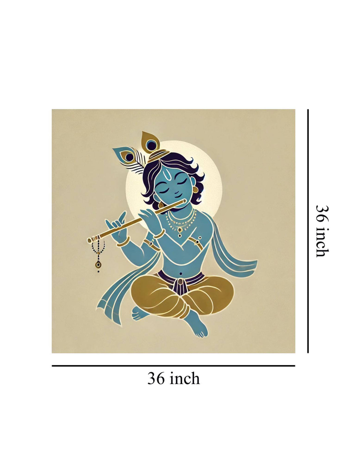 999Store Canvas Wrapped Painting Of Baby Krishna Playing Flute - Charming Art For Spiritual Homes