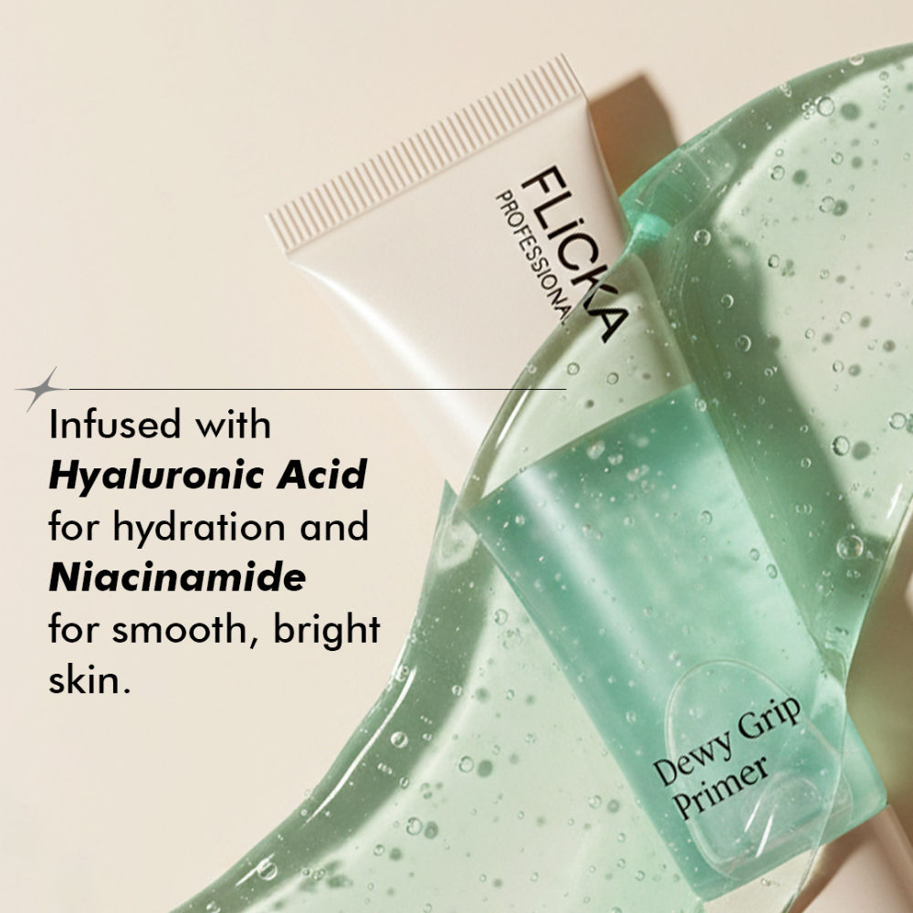FLiCKA Dewy Grip Primer Hydrating Gel Formula For Smooth And Bright Skin (30ml)