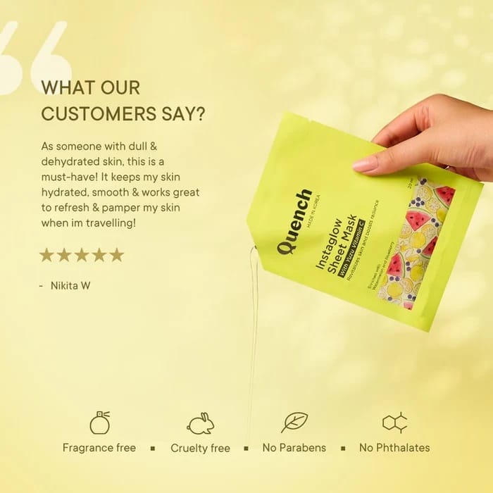 Quench - Instaglow Sheet Mask With Yuzu Vitamin C (20ML)