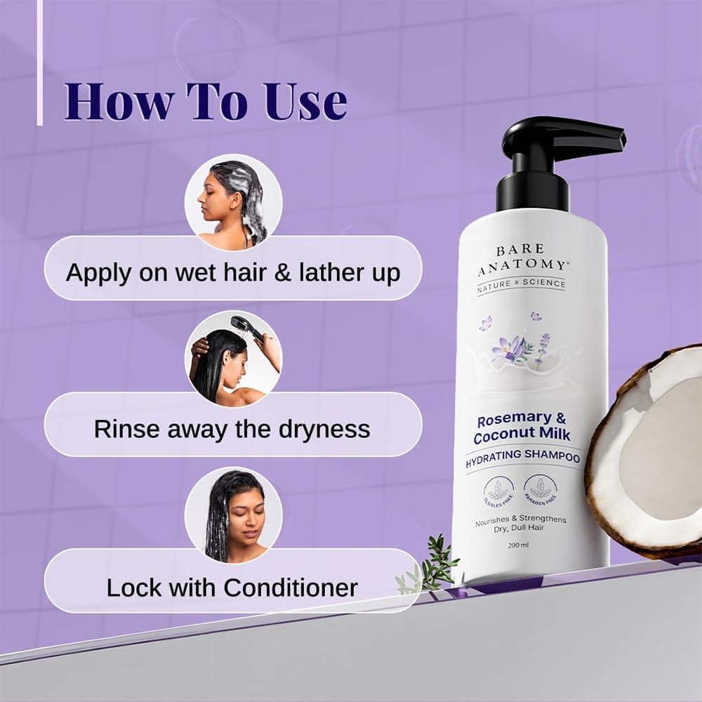Bare Anatomy - Rosemary & Coconut Milk Hydrating Shampoo (650ML)