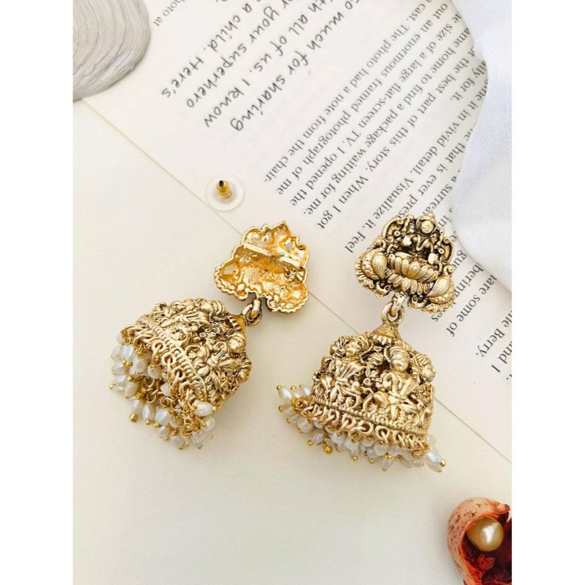Abdesigns Enchanting Gold Plated Temple Earrings · One Size