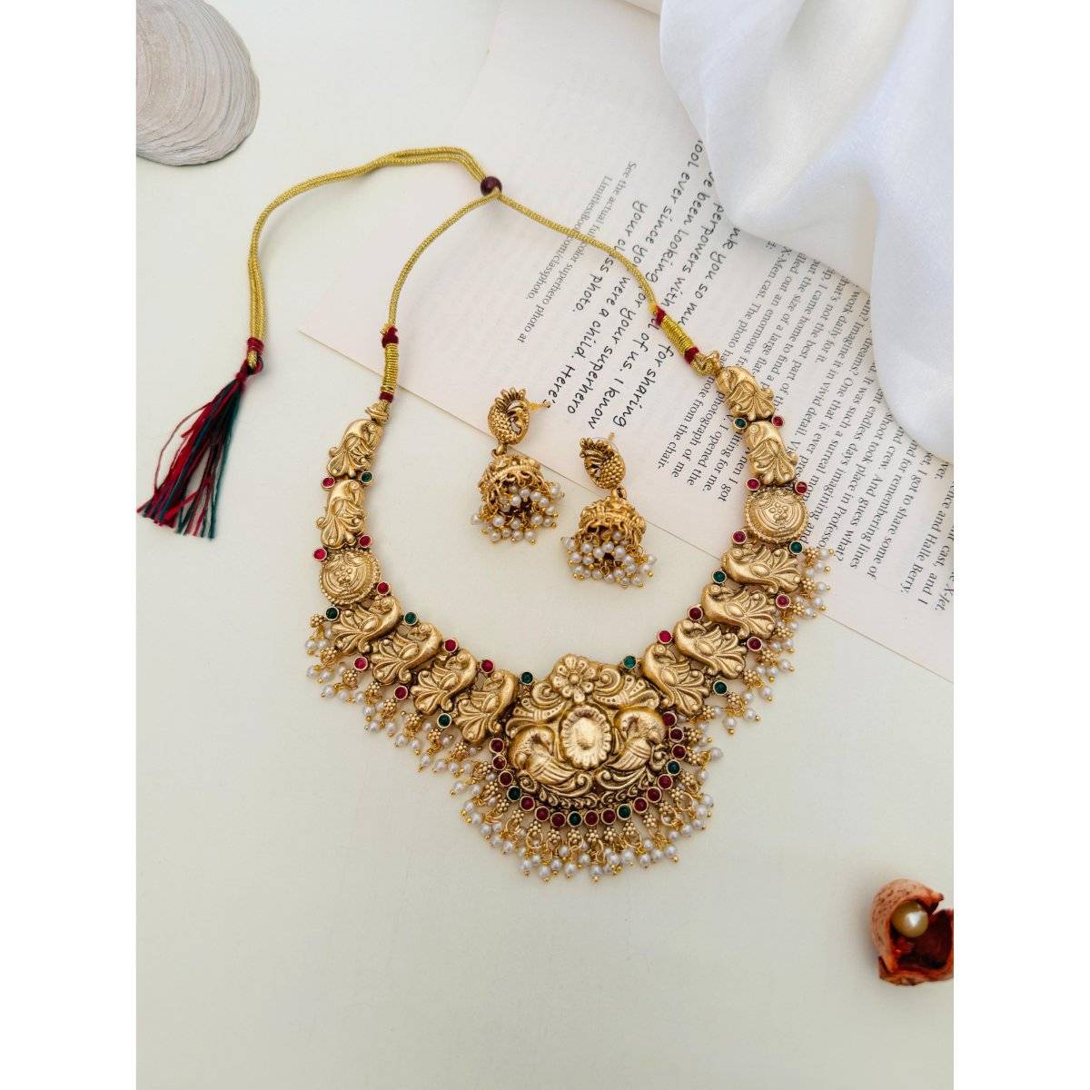 Abdesigns Multi-Color Enchanting Gold Plated Necklace Set · One Size
