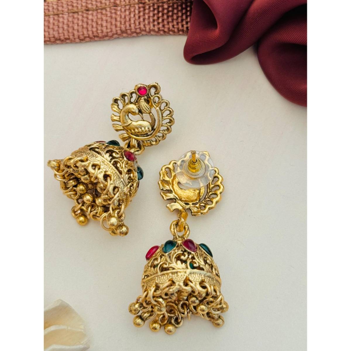Abdesigns Sophisticated Gold Plated Temple Jewellery Set