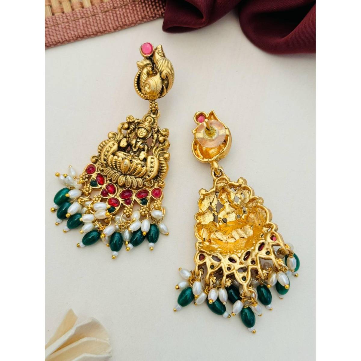 Abdesigns Sophisticated Gold Plated Temple Jewellery Set