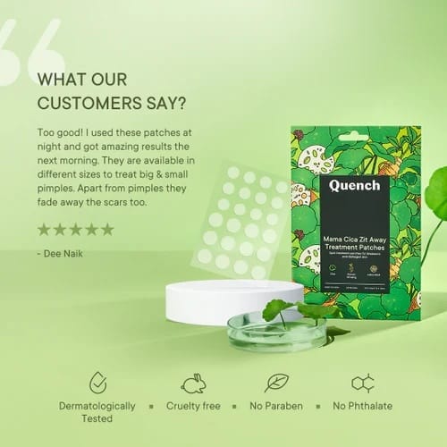 Quench - Matcha Tea Clarifying Spot Patches With Salicylic Acid And Niacinamide (12 Patches)