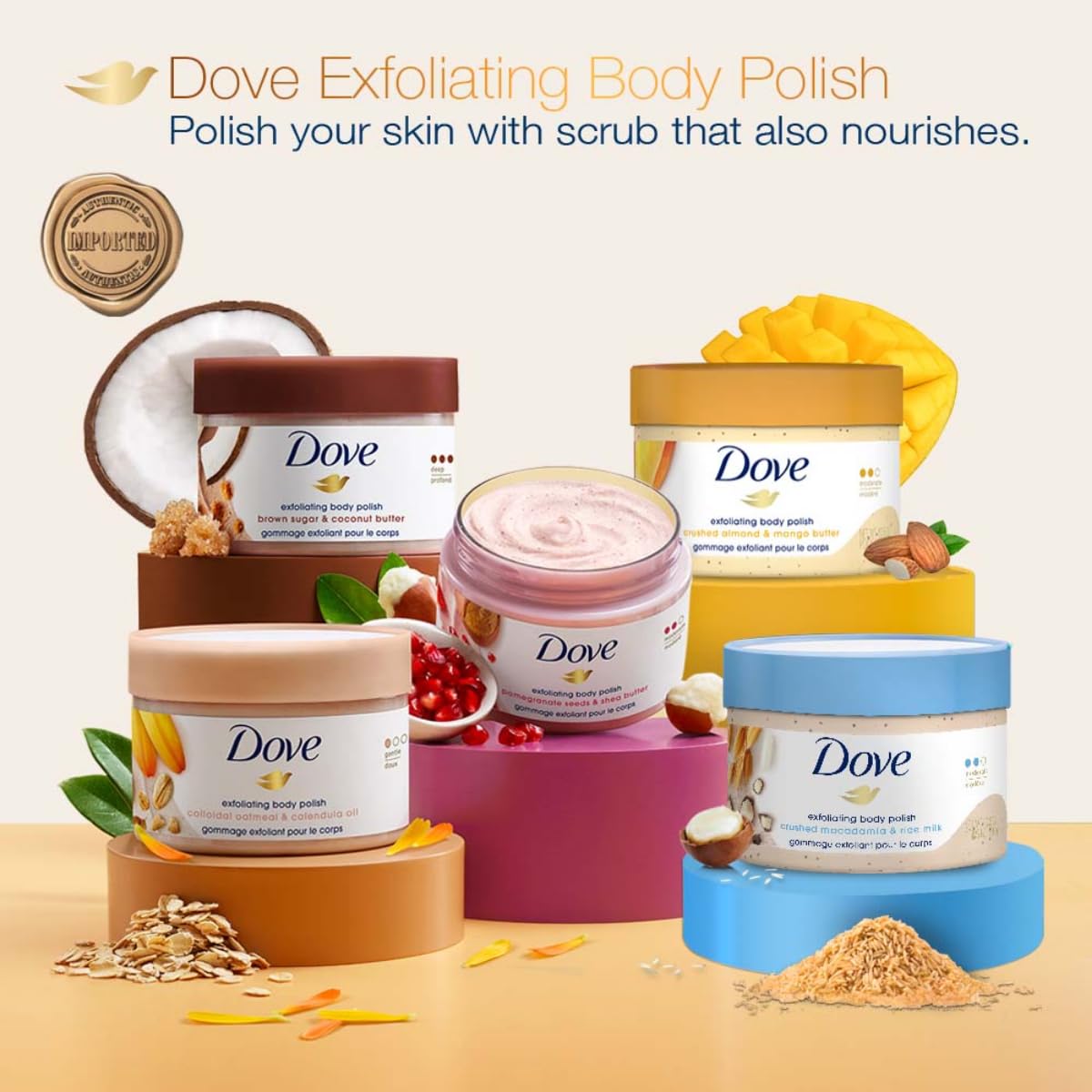 Dove - Exfoliating Body Polish Brown Sugar & Coconut Butter (298g)