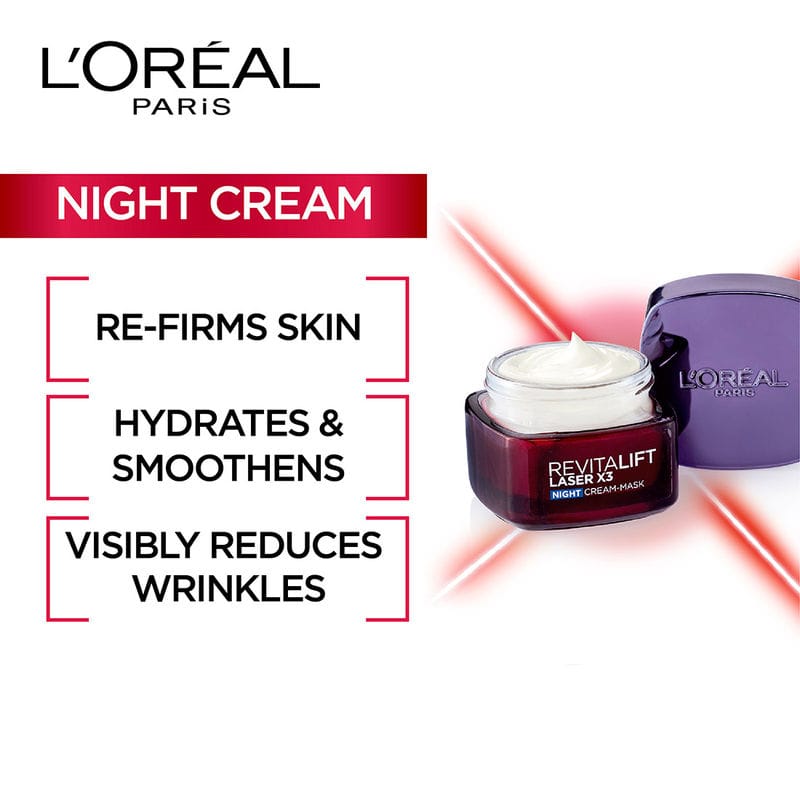 Loreal Paris - Revitalift Laser X3 Night Cream Mask (50mL)