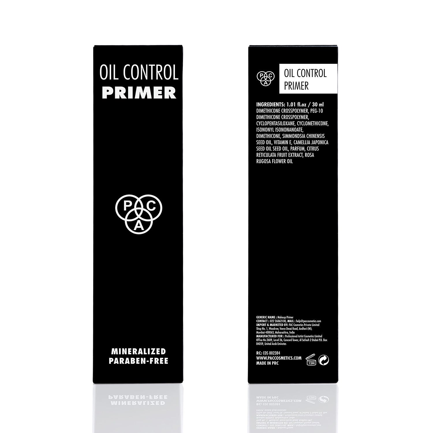 PAC Oil Control Primer - Infused with 24K Gold Leaf Extracts, Controls Oil & Shine Minimizes Pores (30ml)