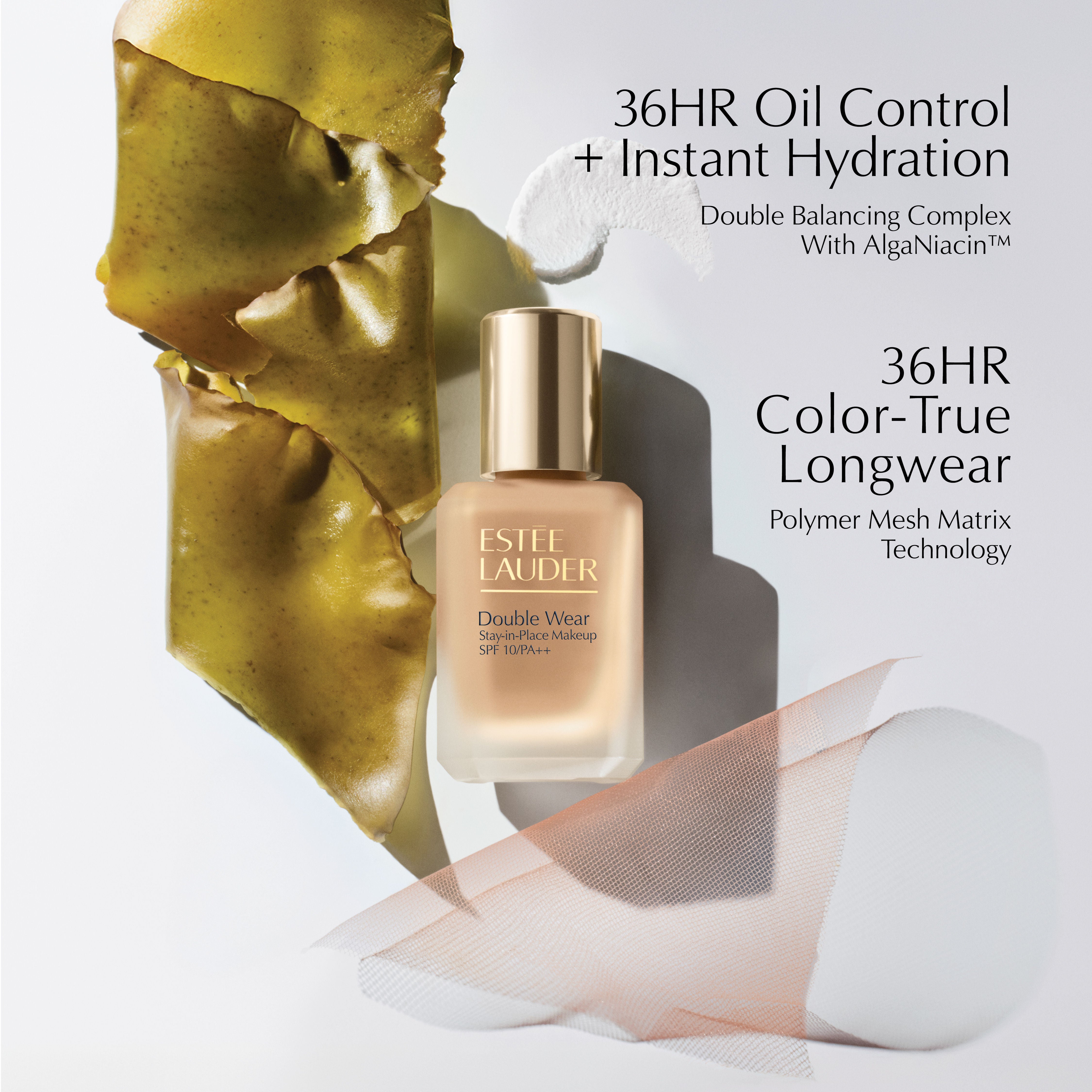 Estee Lauder Double Wear Travel Size Stay-In-Place Longwear Matte Foundation SPF 10-1W2 Sand (15ml)